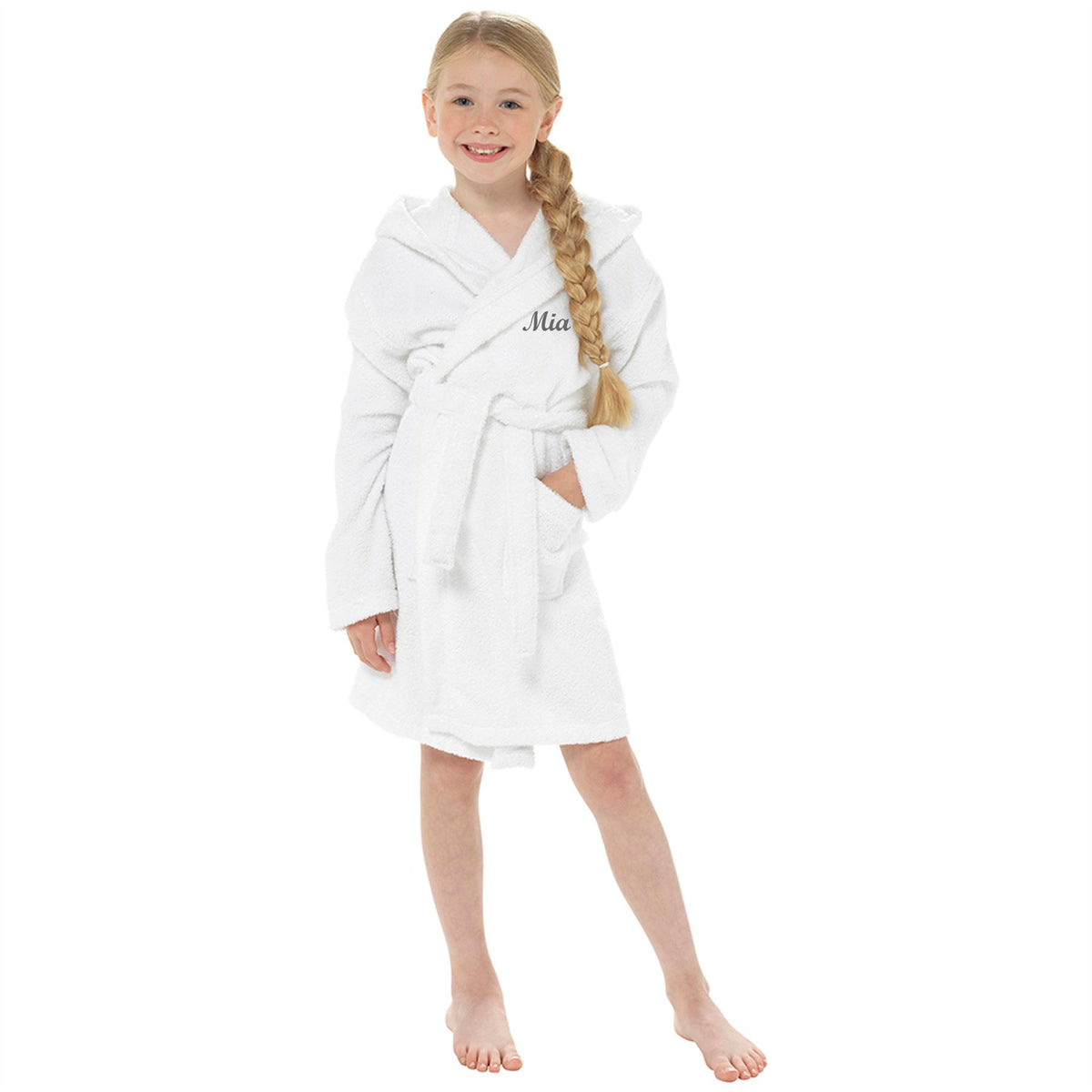 White Cotton Terry Towelling Robe Style It Up Luxury Personalised