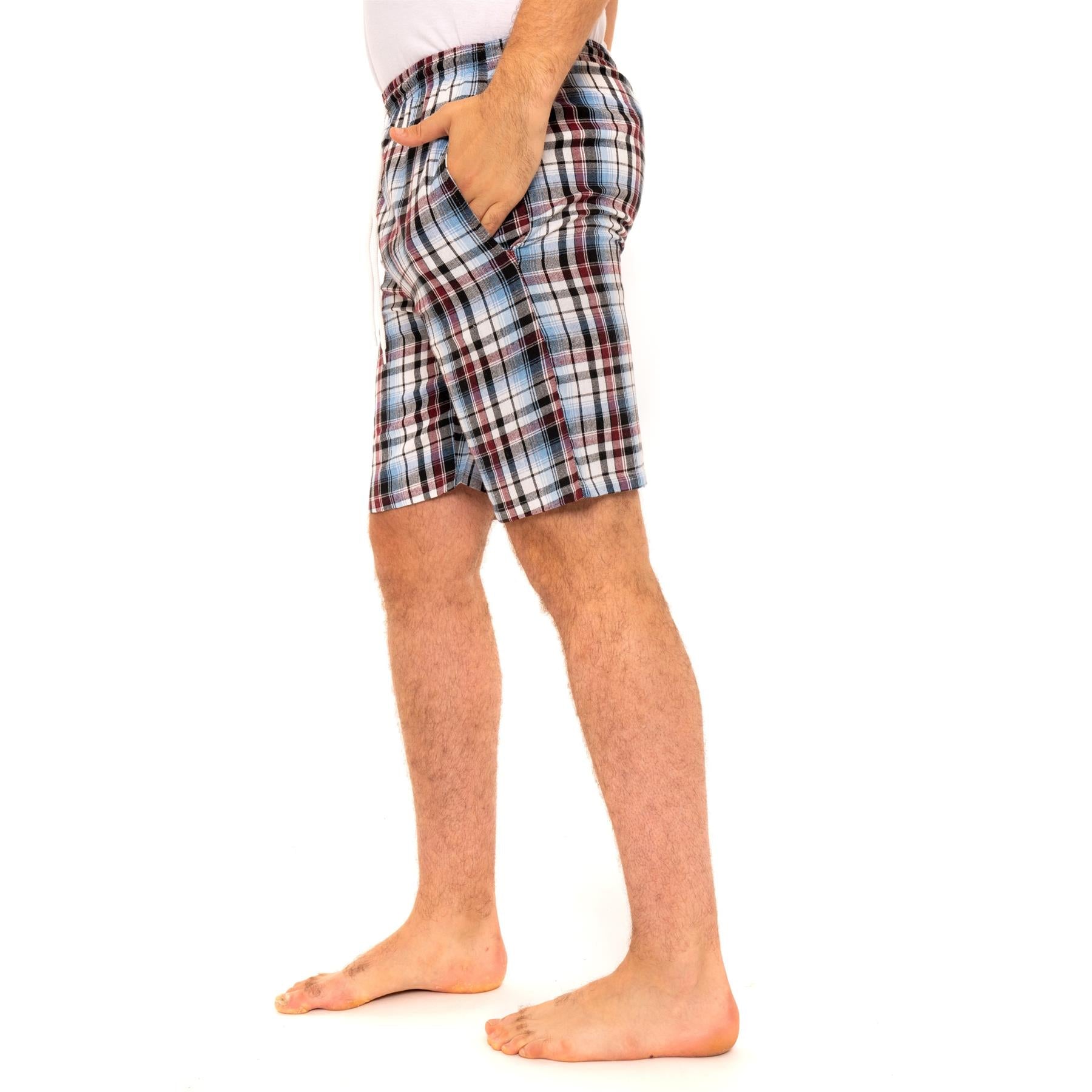 Brown Checked Woven Lounge Shorts
