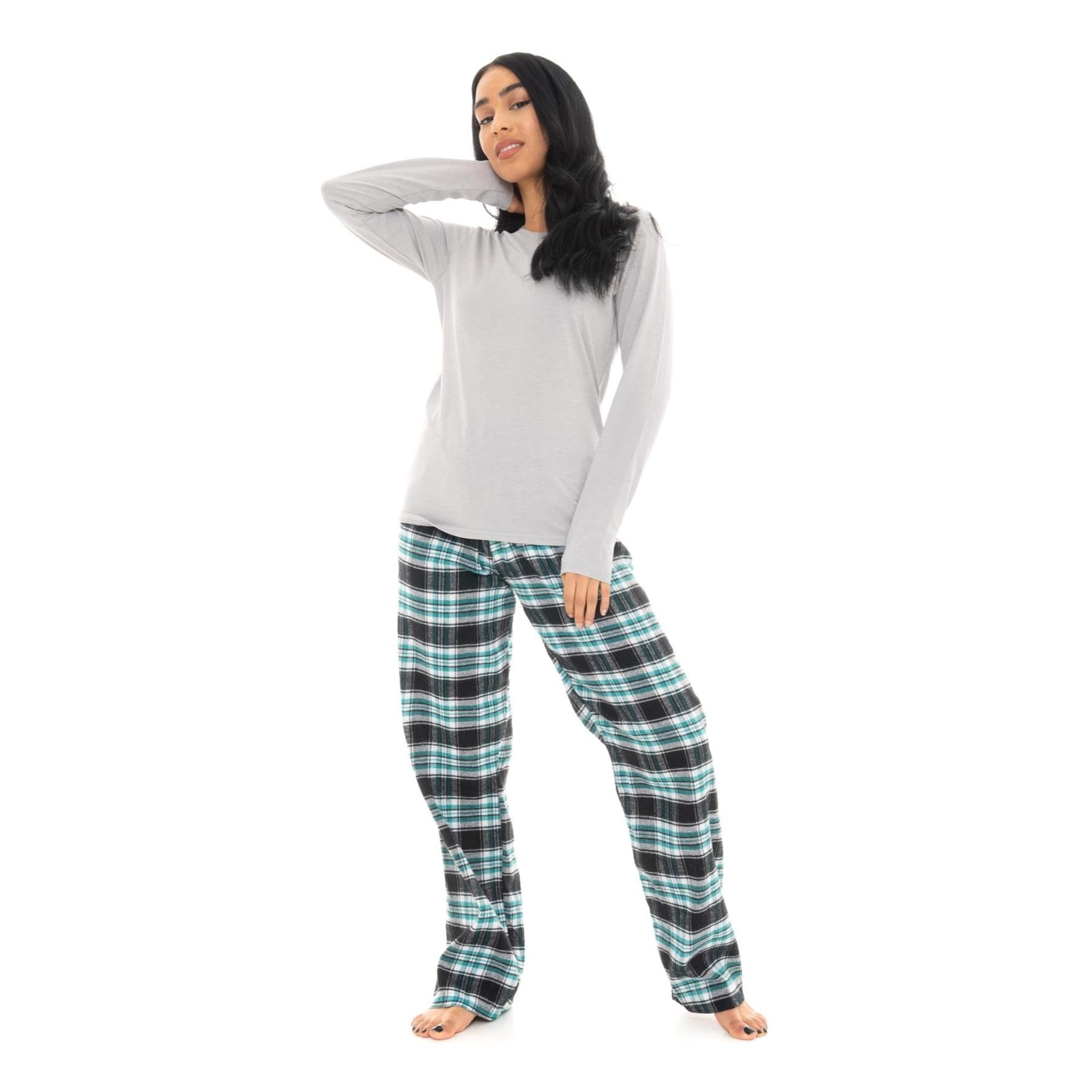 Bright Navy & Pink Flannel Check Pyjama Set