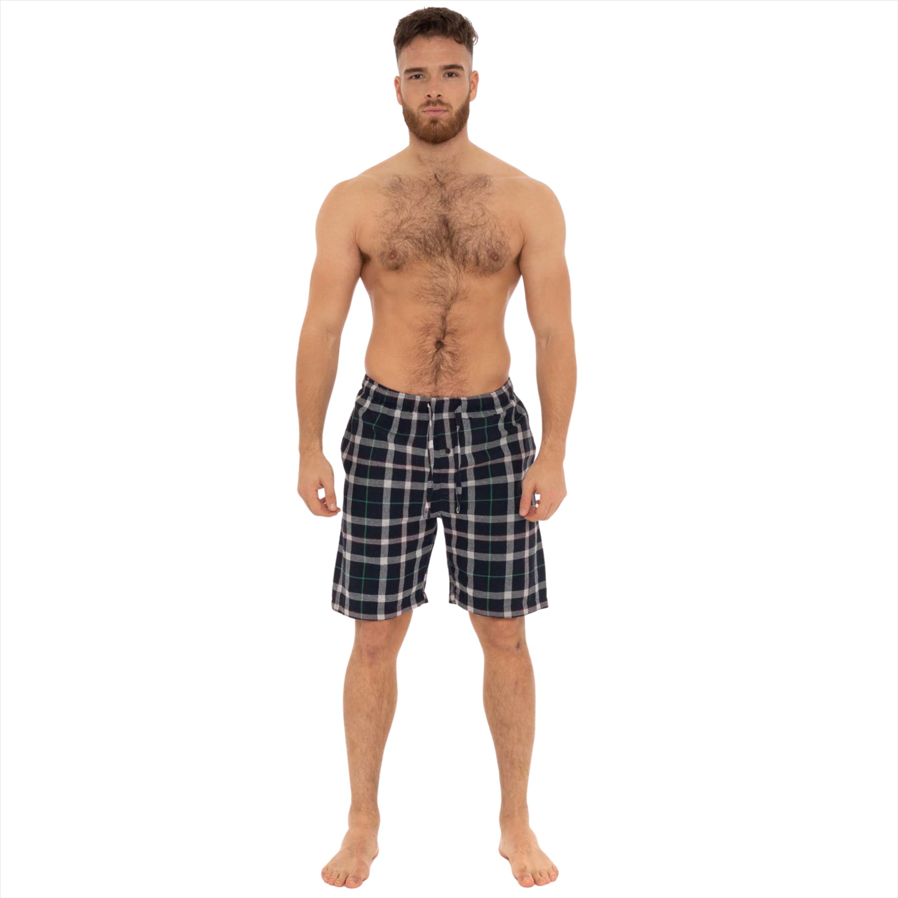 Red-Black Checked Woven Shorts