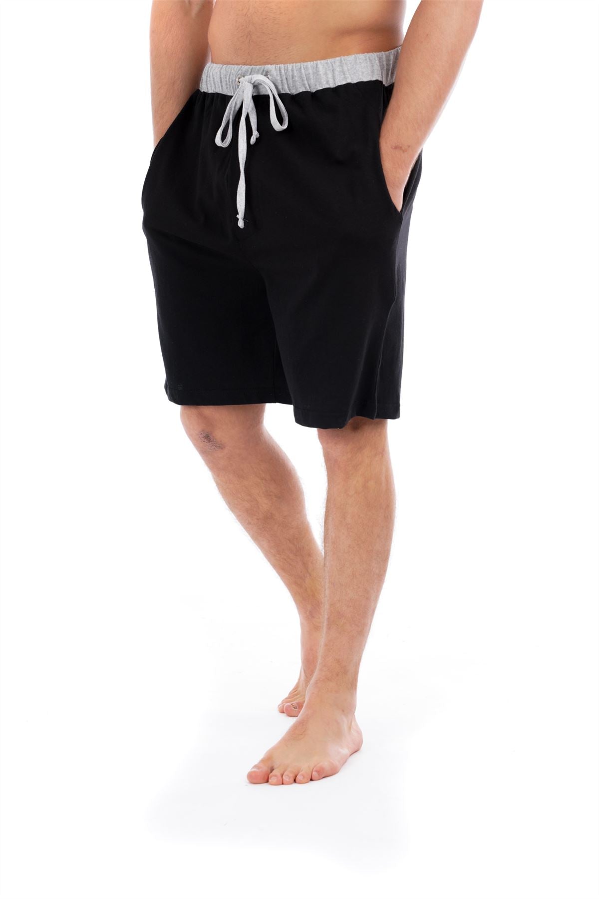 Black/Grey Cotton Lounge Shorts