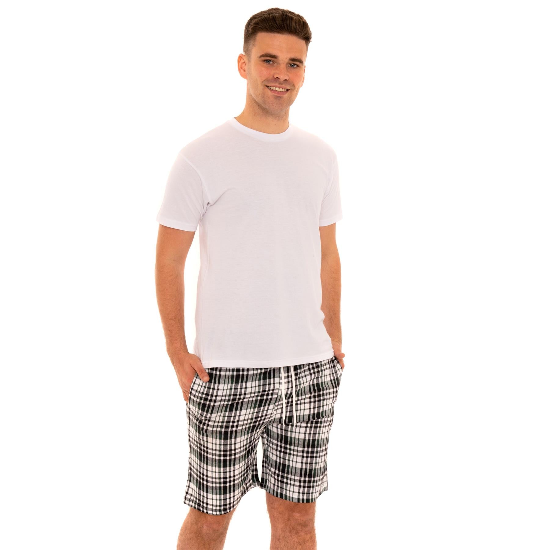 Blue Checked Woven Lounge Shorts