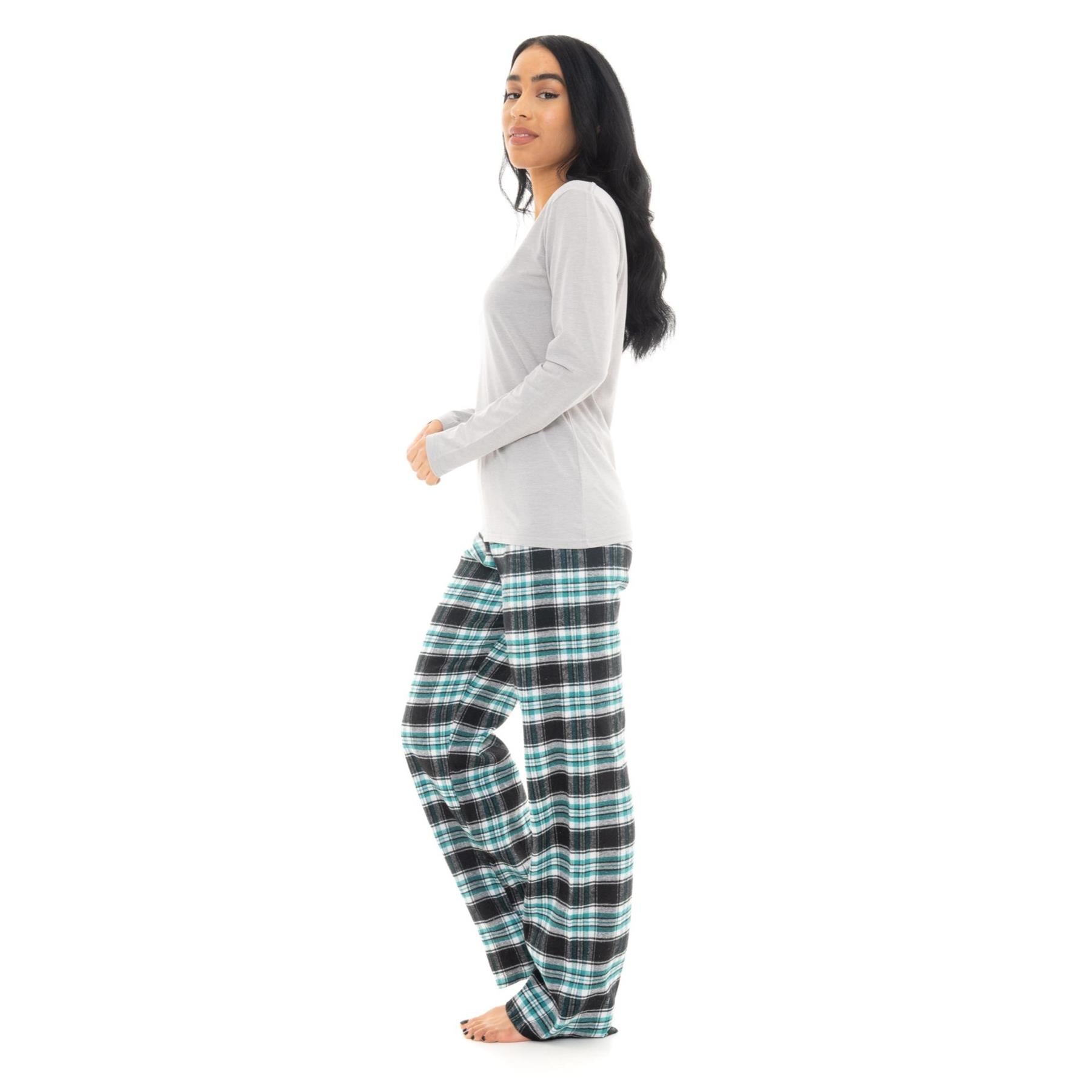 French Navy & Blue Flannel Check Pyjama Set