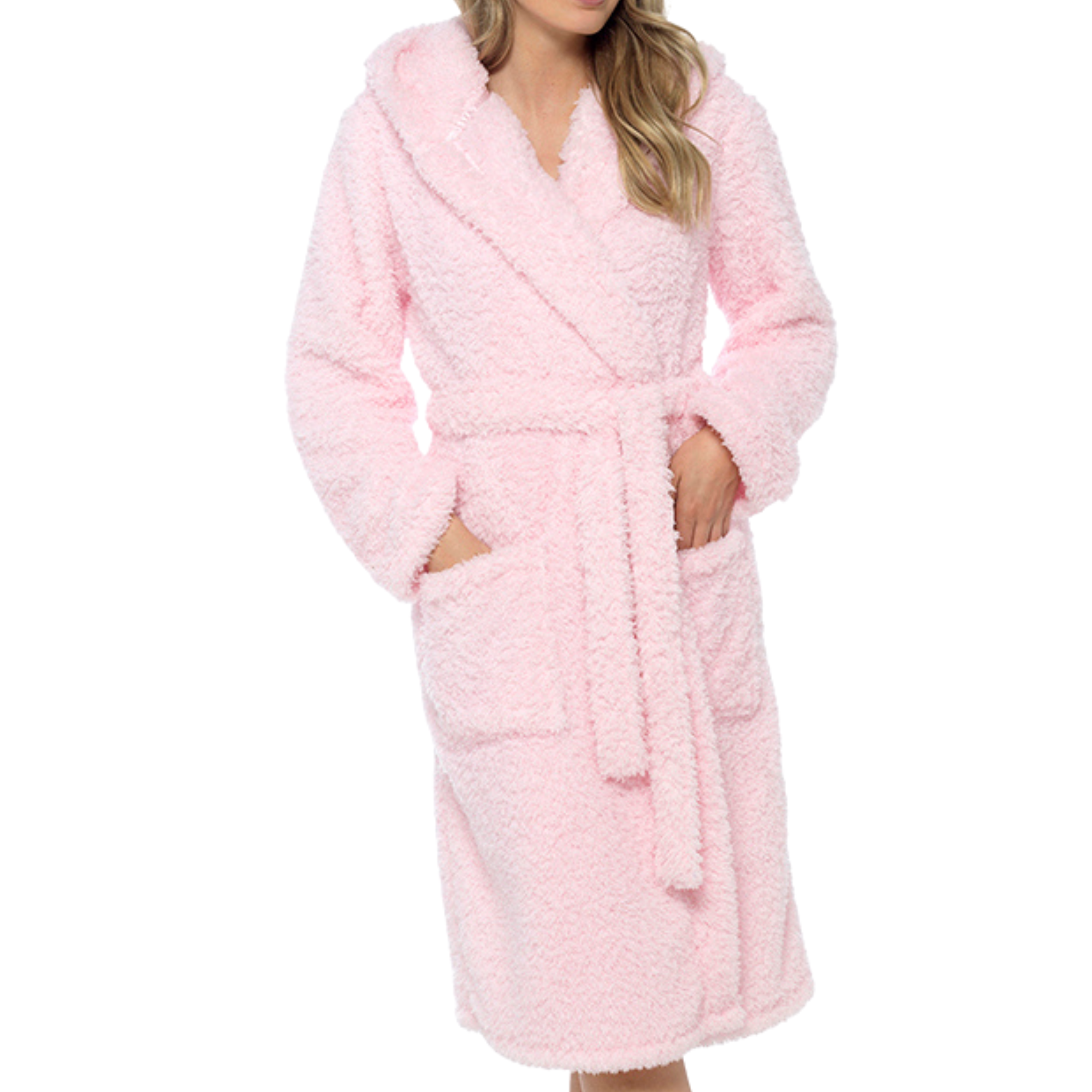 Pink Frosted Borg Hooded Robe