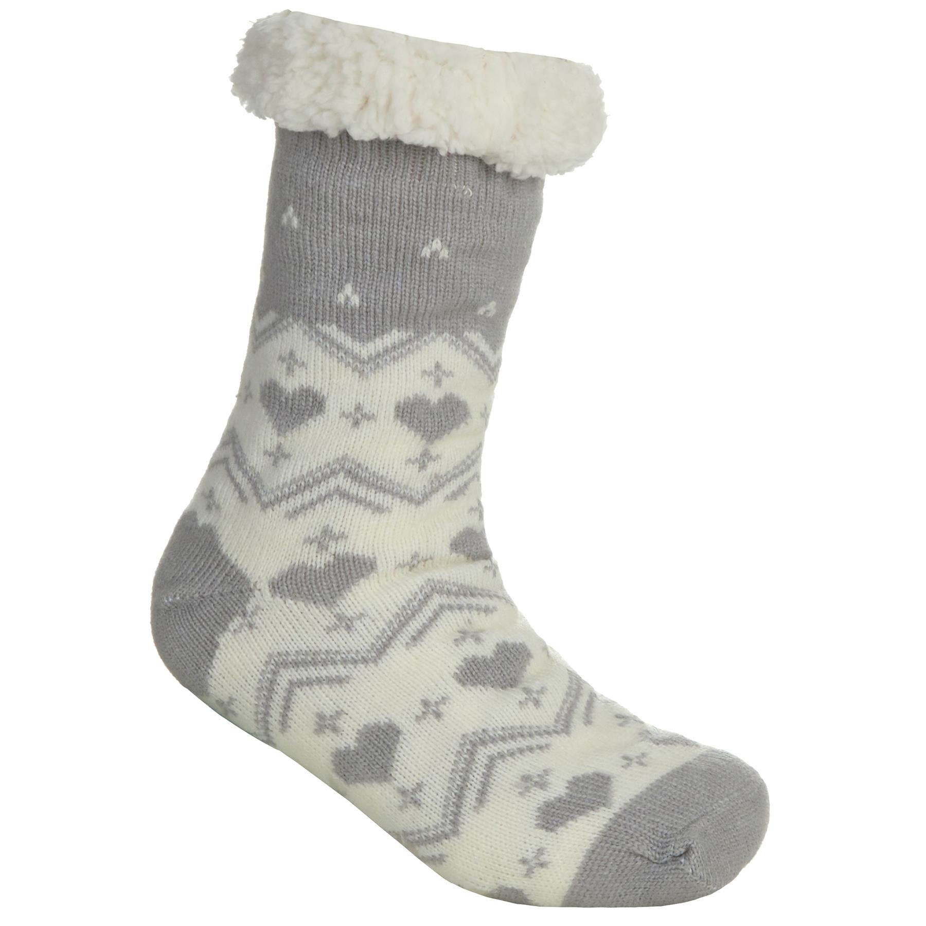 Grey Teddy 1 Pair Lounge Socks