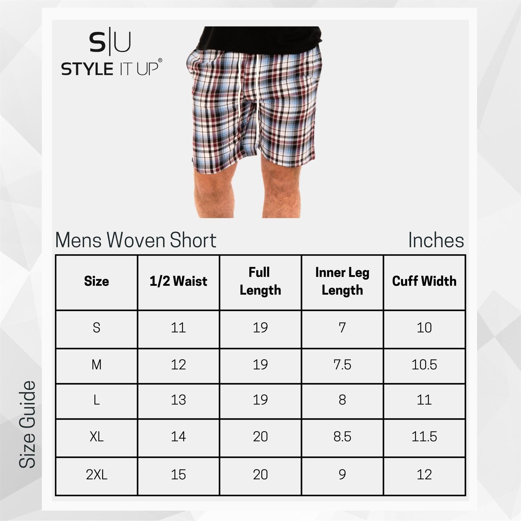 Blue/Red Checked Woven Lounge Shorts