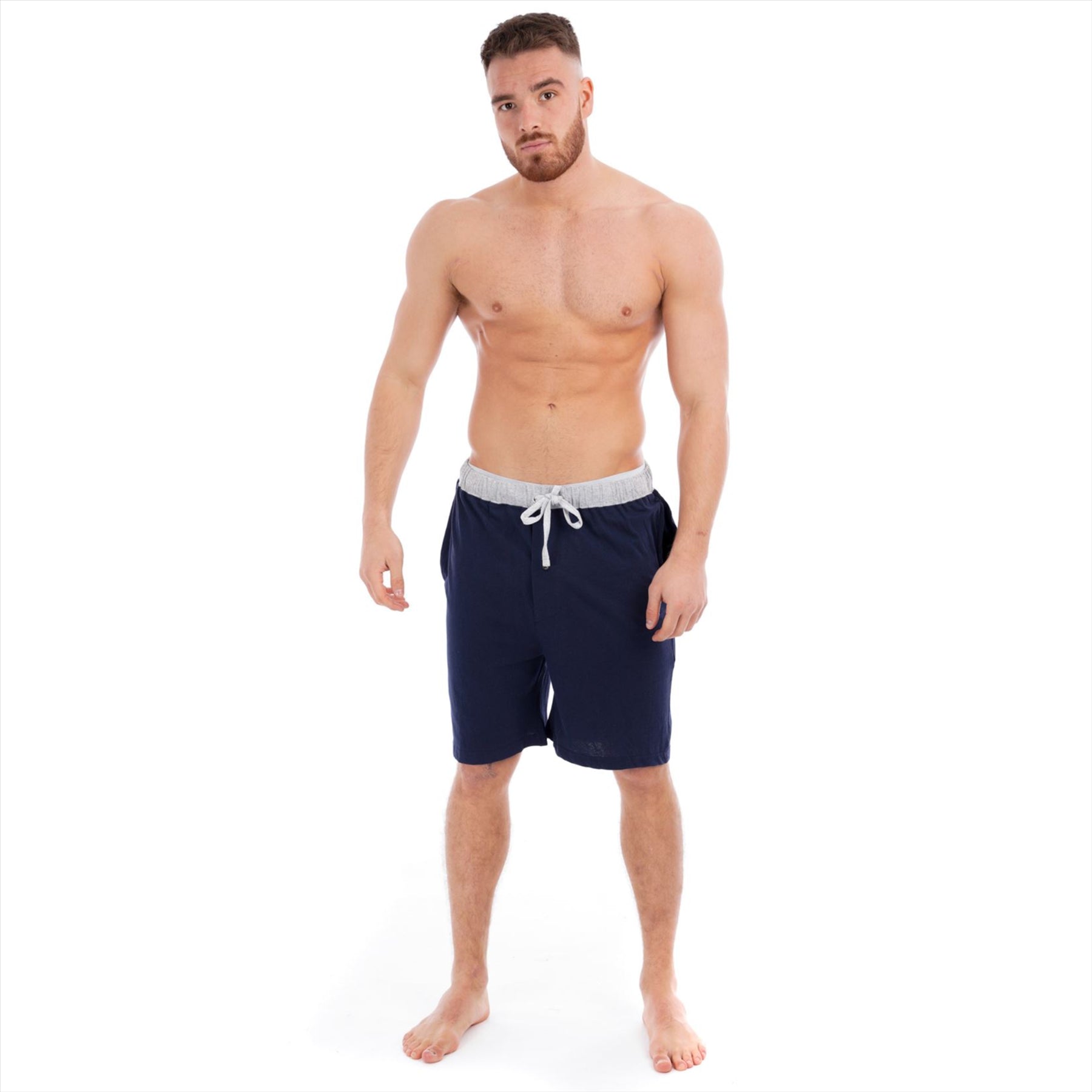 Black/Grey Cotton Lounge Shorts
