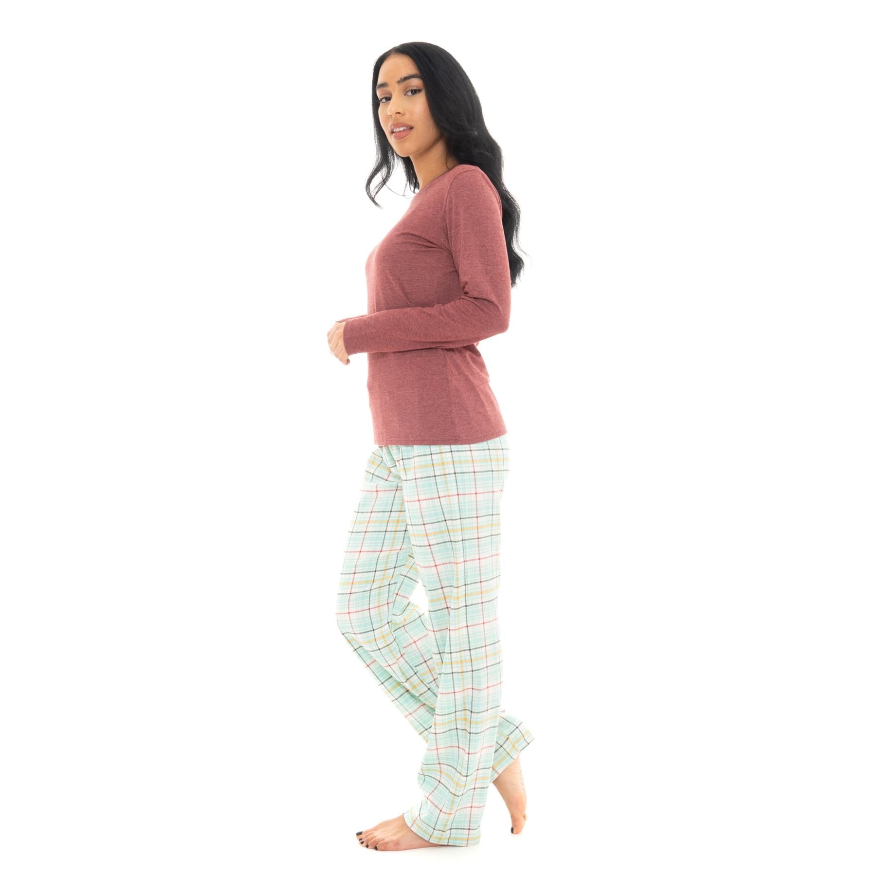 Bright Navy & Pink Flannel Check Pyjama Set