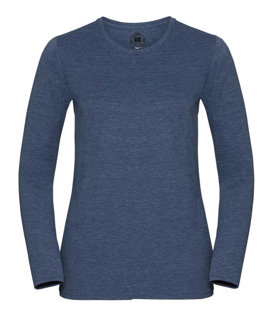 Blue Long Sleeve Fitted Top