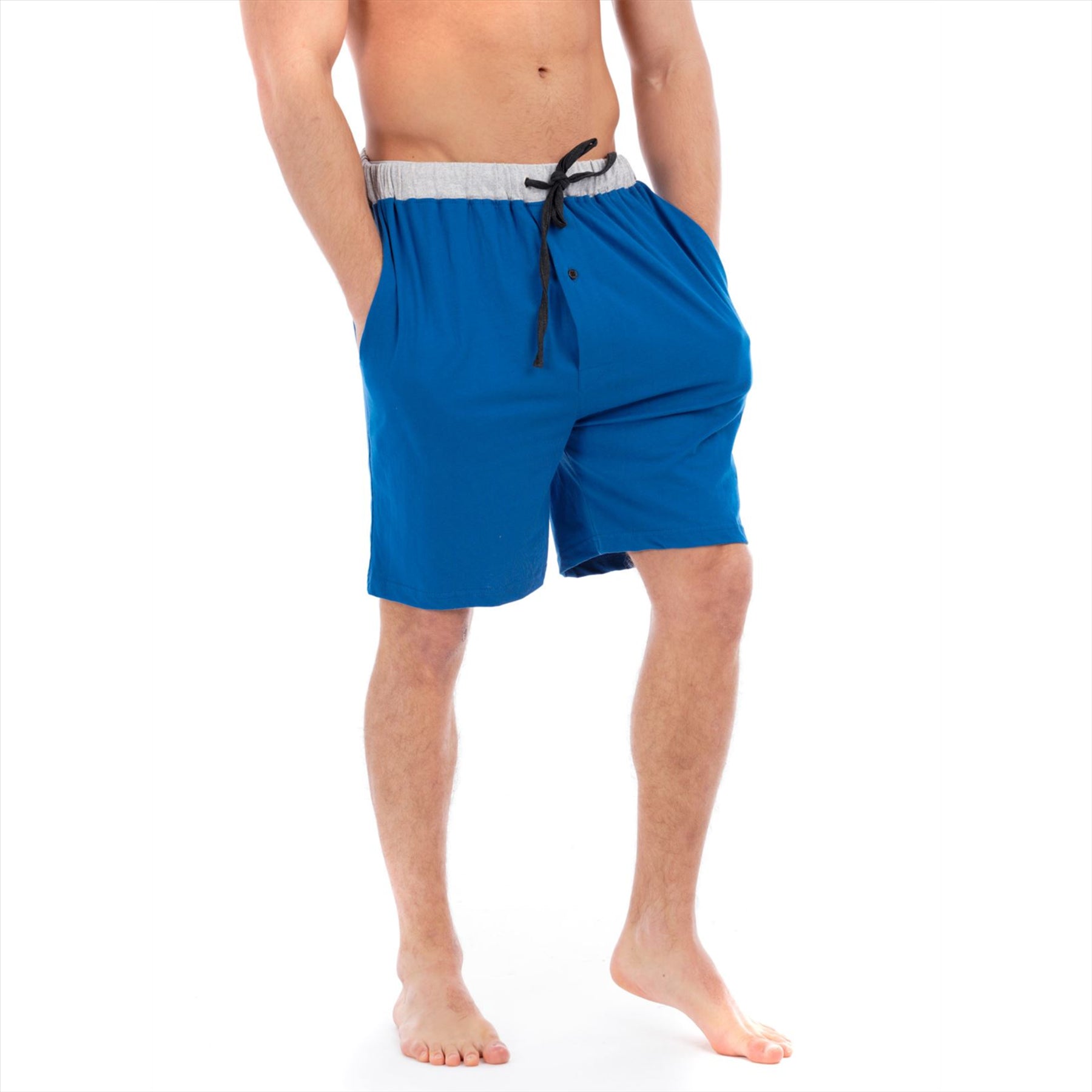Black/Grey Cotton Lounge Shorts