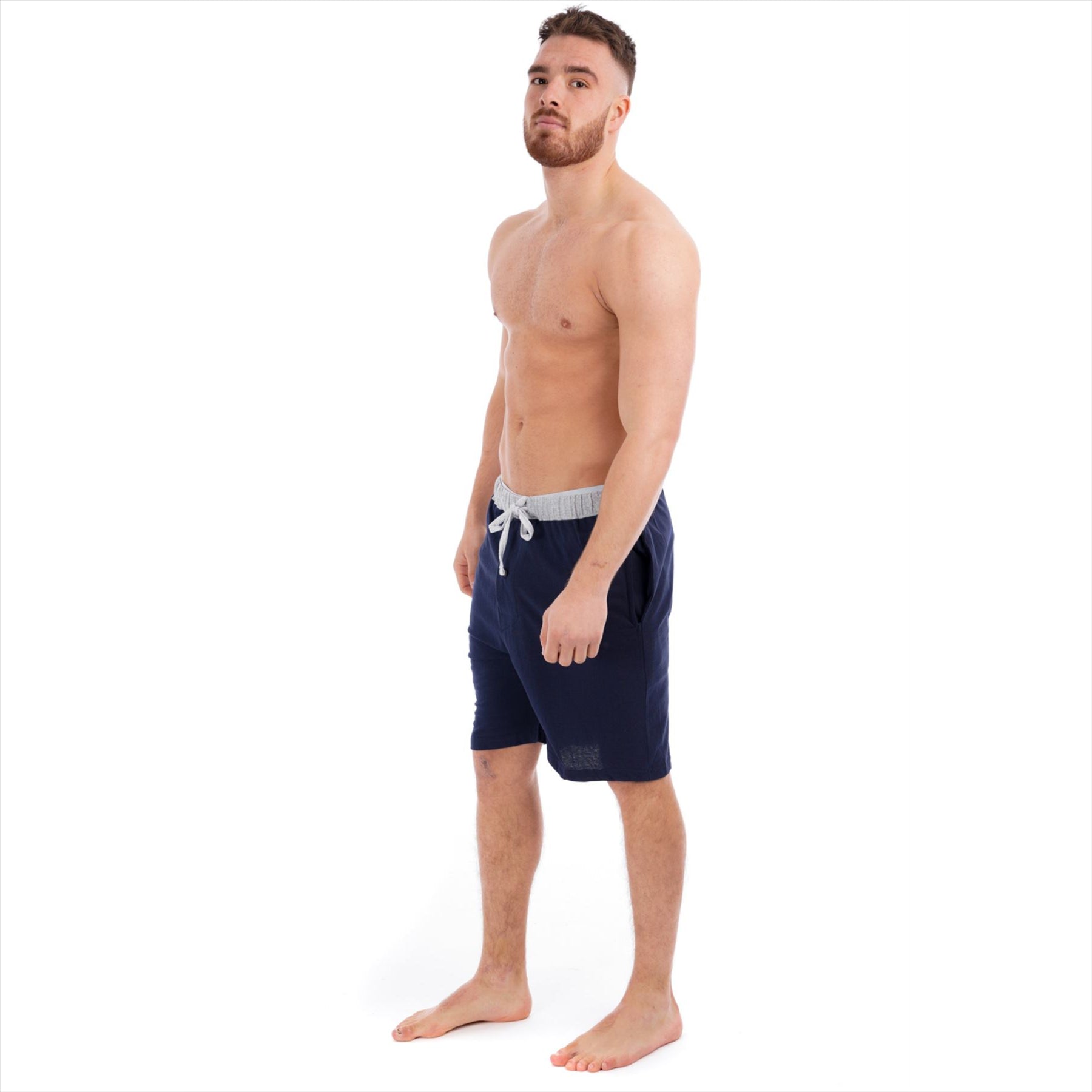 Royal/Grey Cotton Lounge Shorts