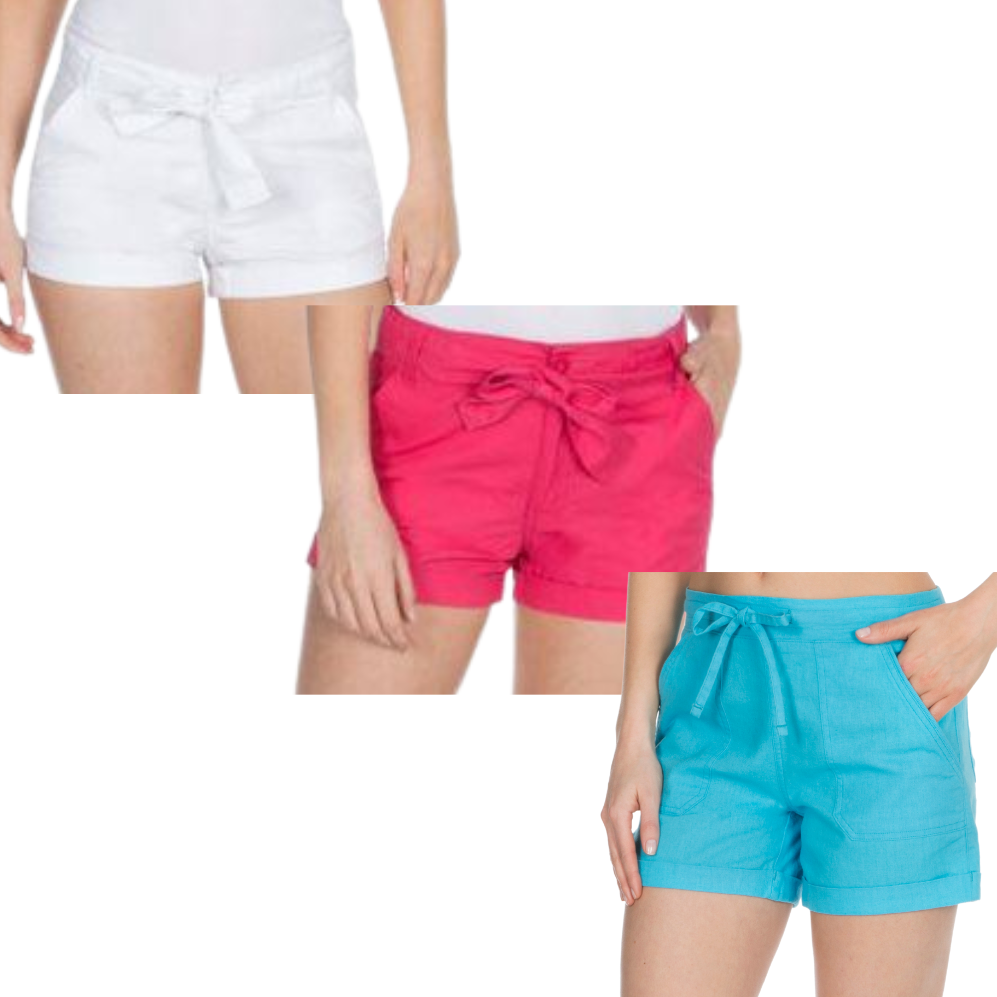 Ladies 3 Pack Poplin Shorts