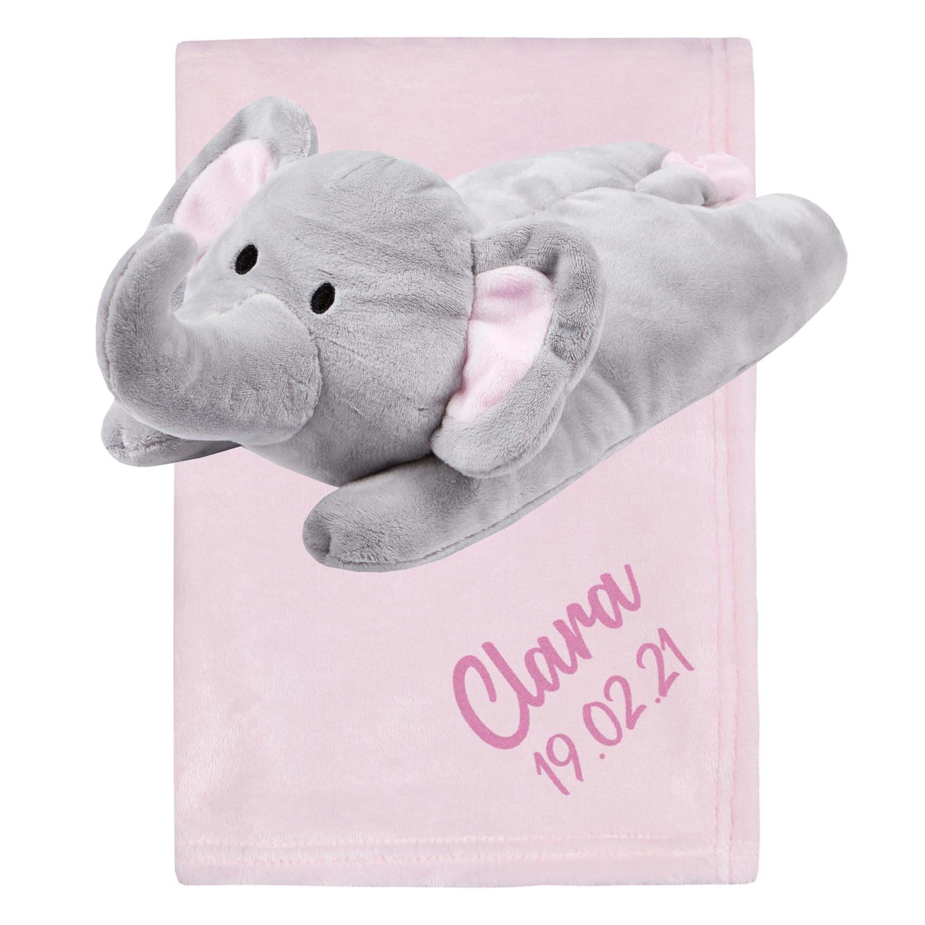 Blue Elephant Toy & Blanket
