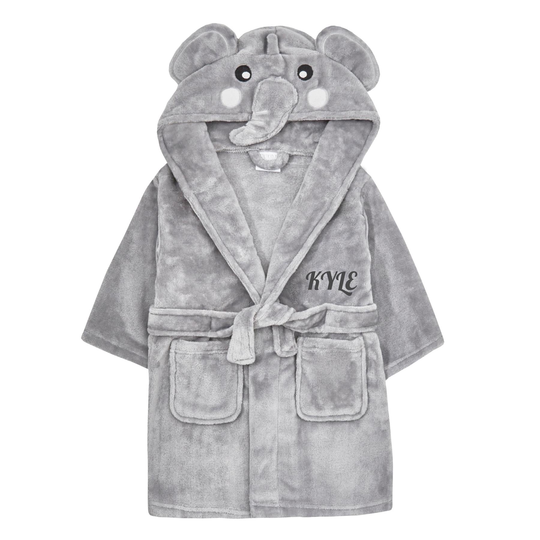Kids Grey Elephant Robe