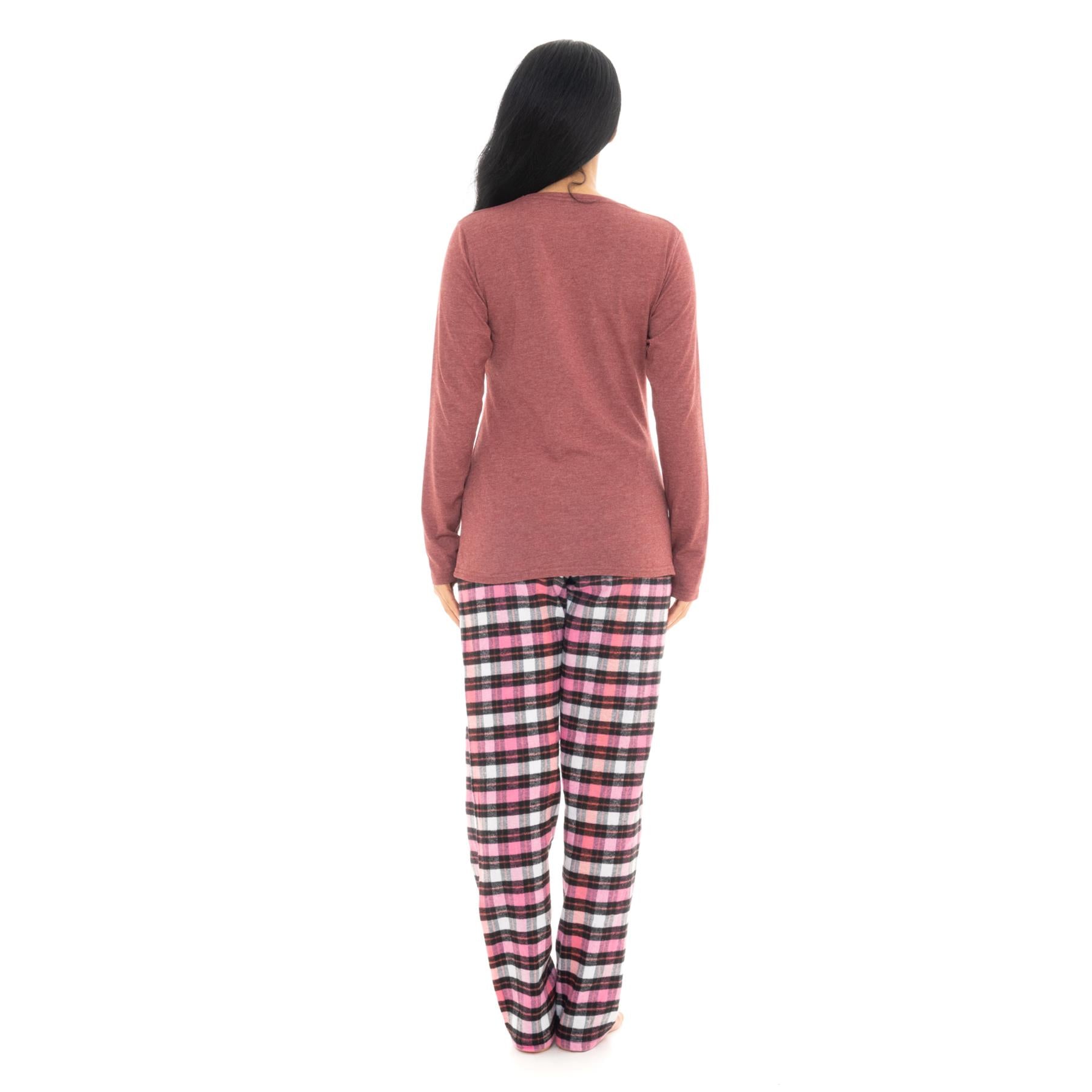 Bright Navy & Pink Flannel Check Pyjama Set