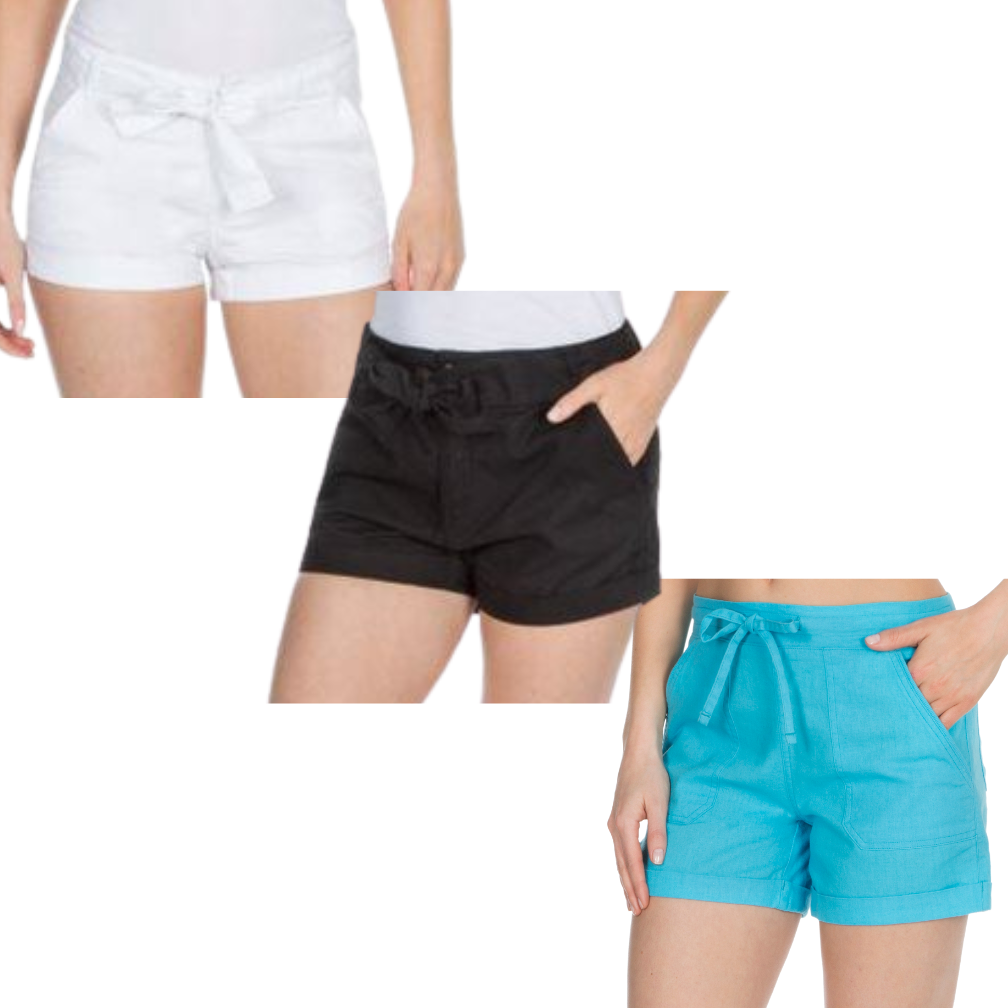 Ladies 3 Pack Poplin Shorts