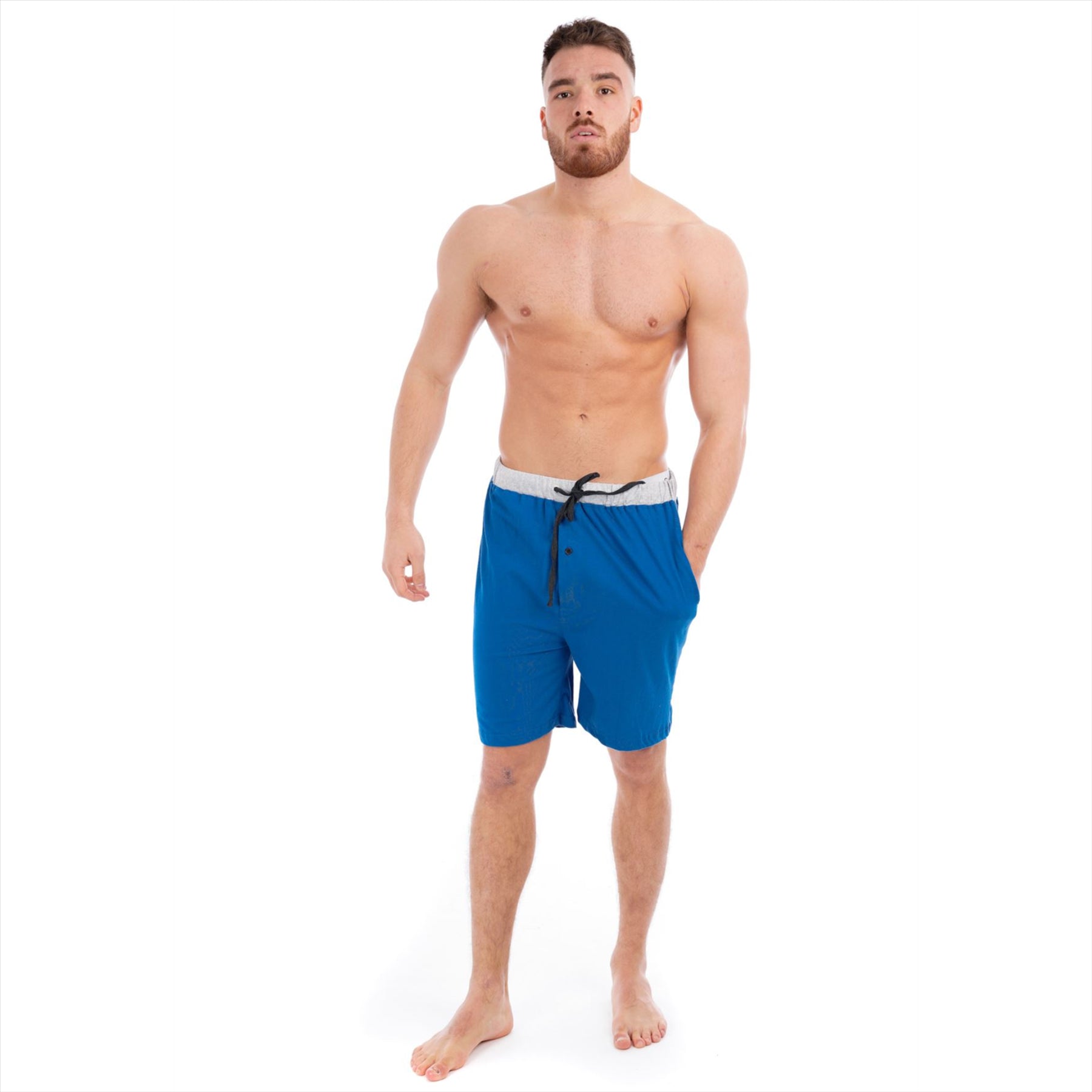 Black/Grey Cotton Lounge Shorts
