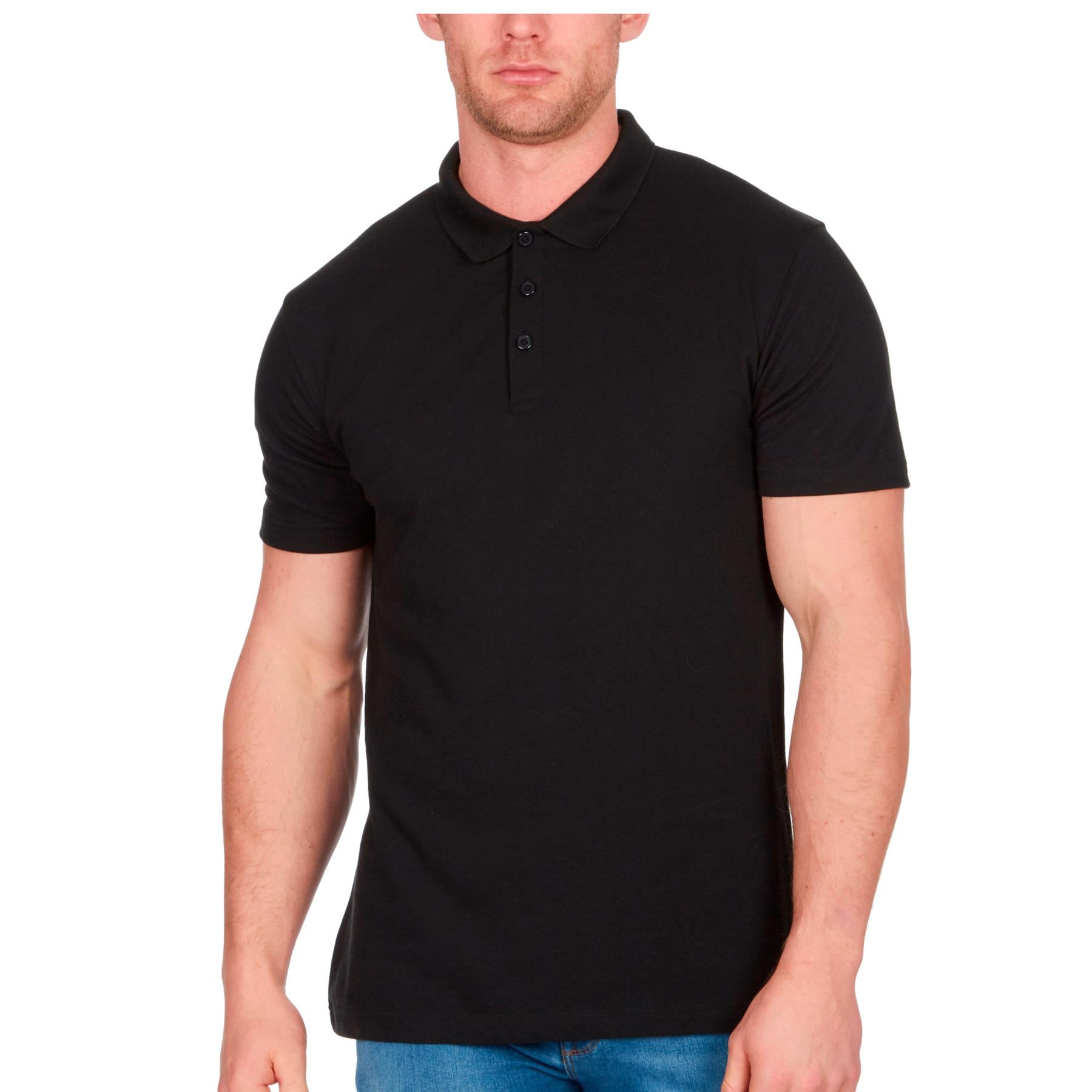 Black Short Sleeve Polo T-Shirt