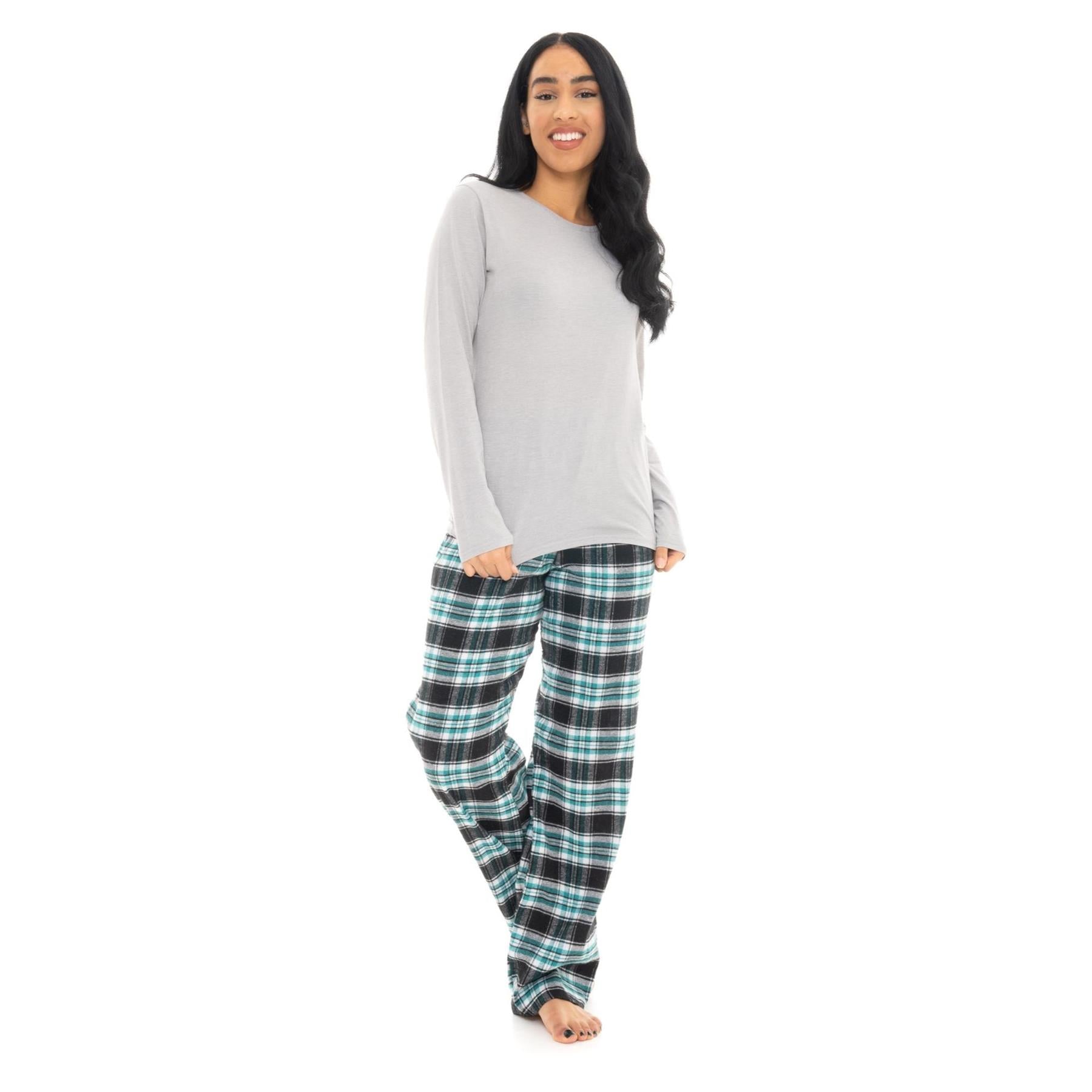 Bright Navy & Denim Flannel Check Pyjama Set