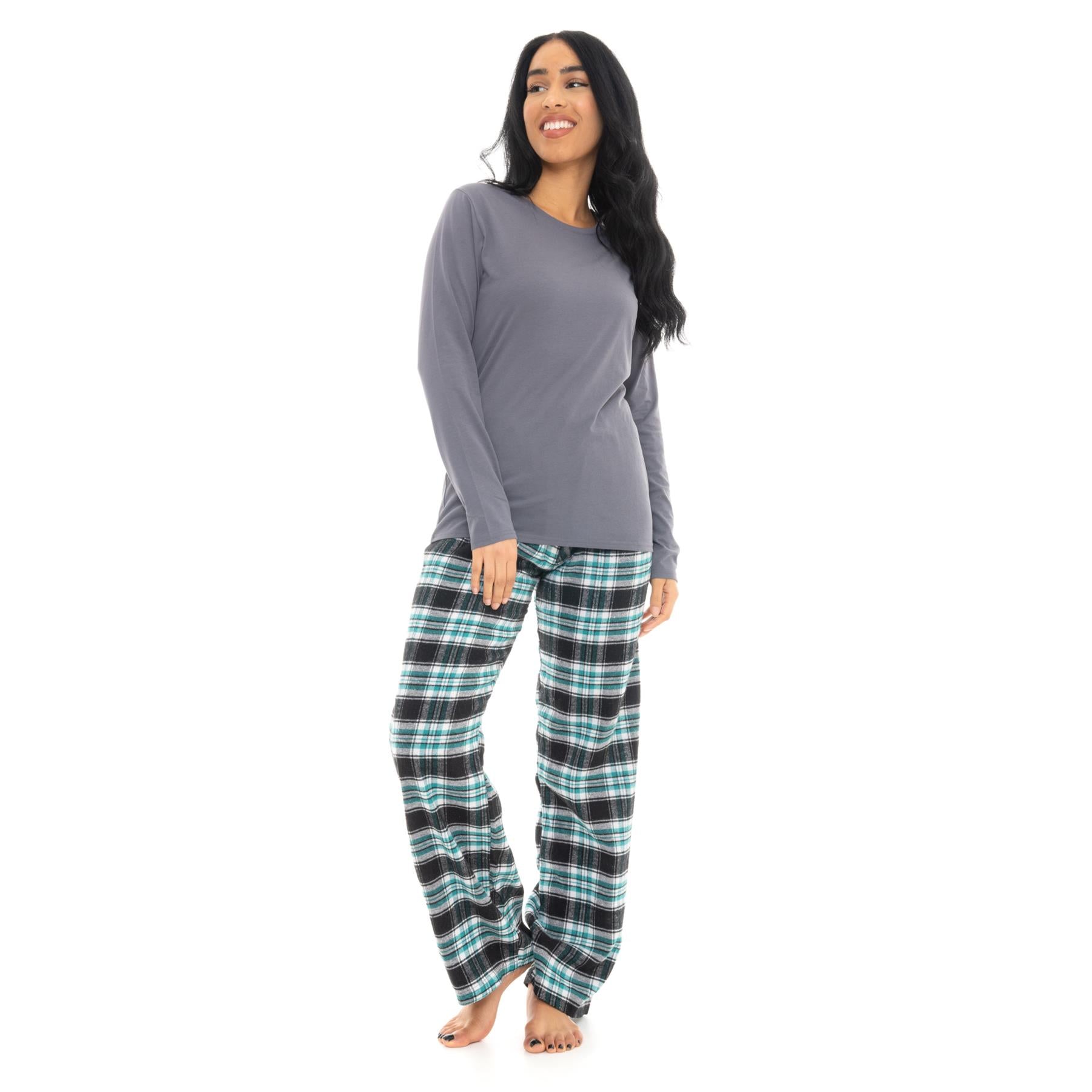 Bright Navy & Pink Flannel Check Pyjama Set