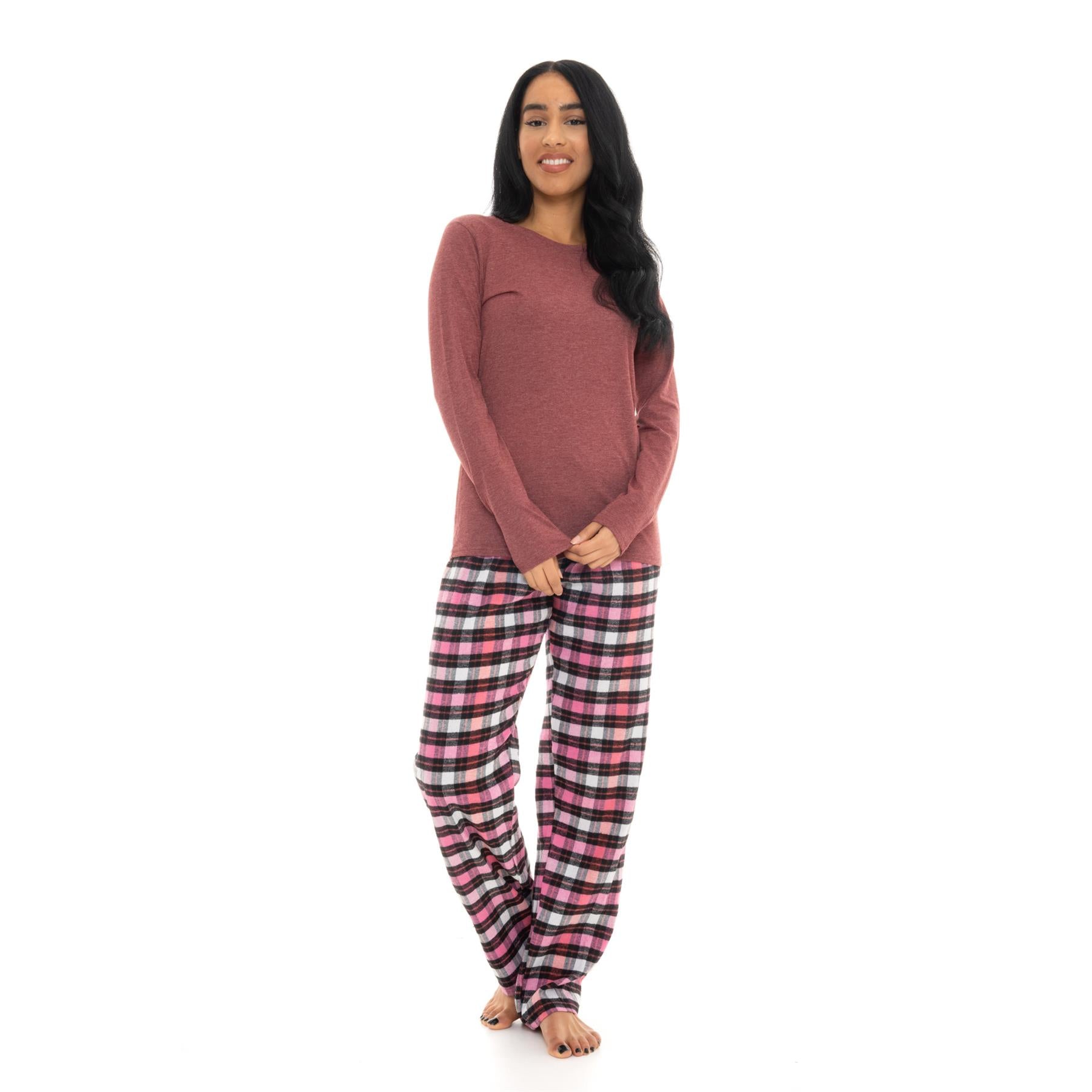 Bright Navy & Pink Flannel Check Pyjama Set