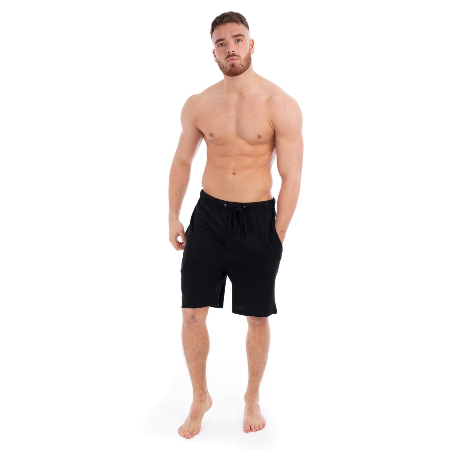 Black/Grey Cotton Lounge Shorts