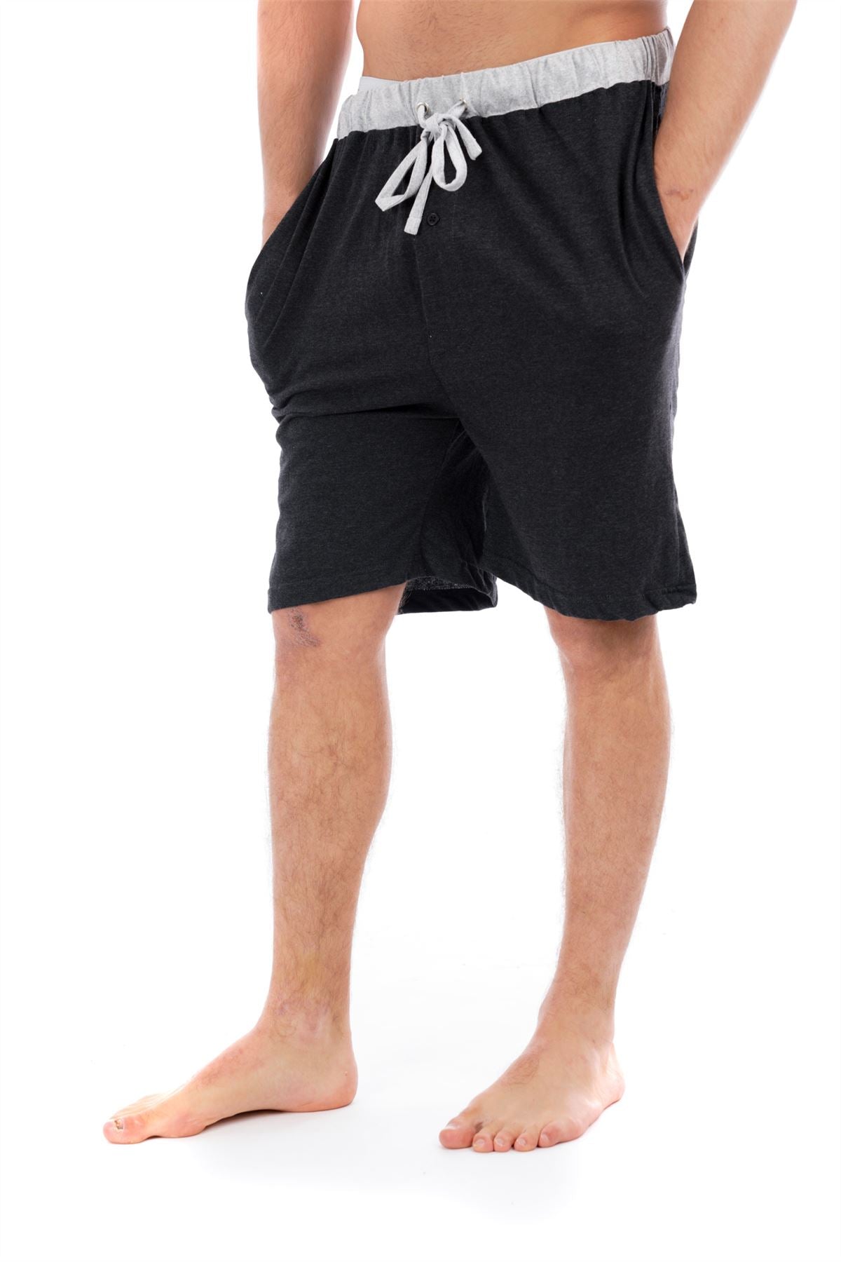 Black/Grey Cotton Lounge Shorts