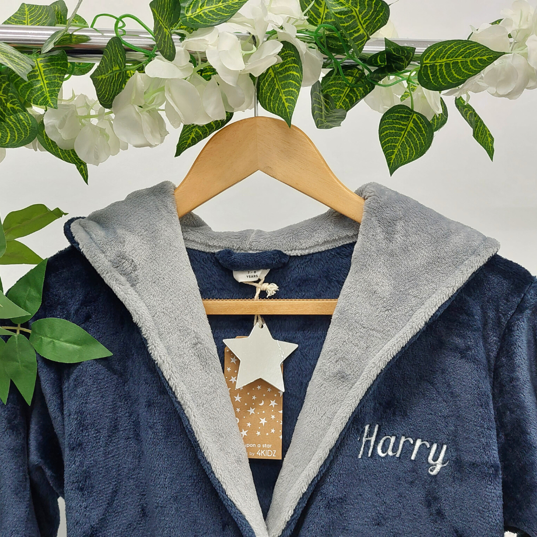 Navy Boys Soft Plush Robe
