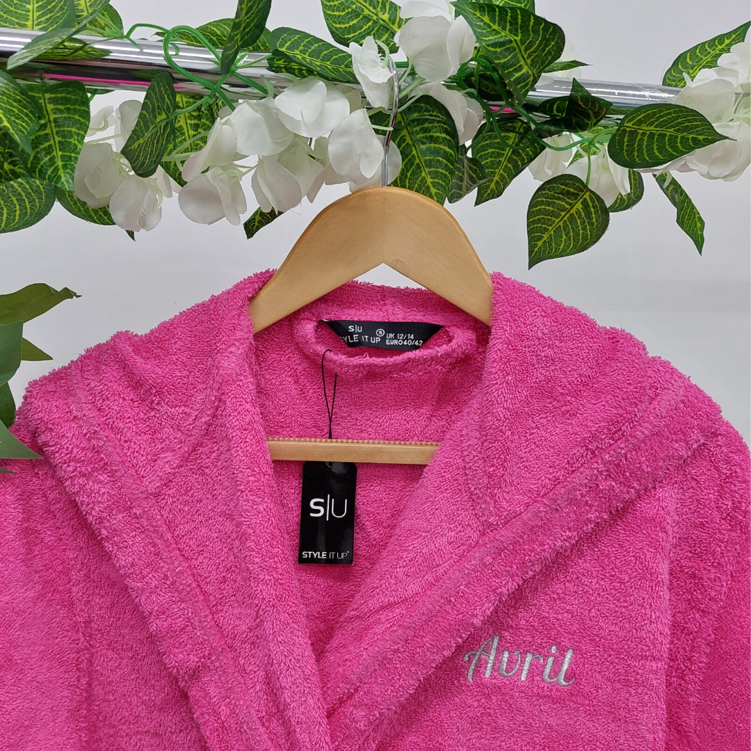 Pink Hooded Towelling Robe