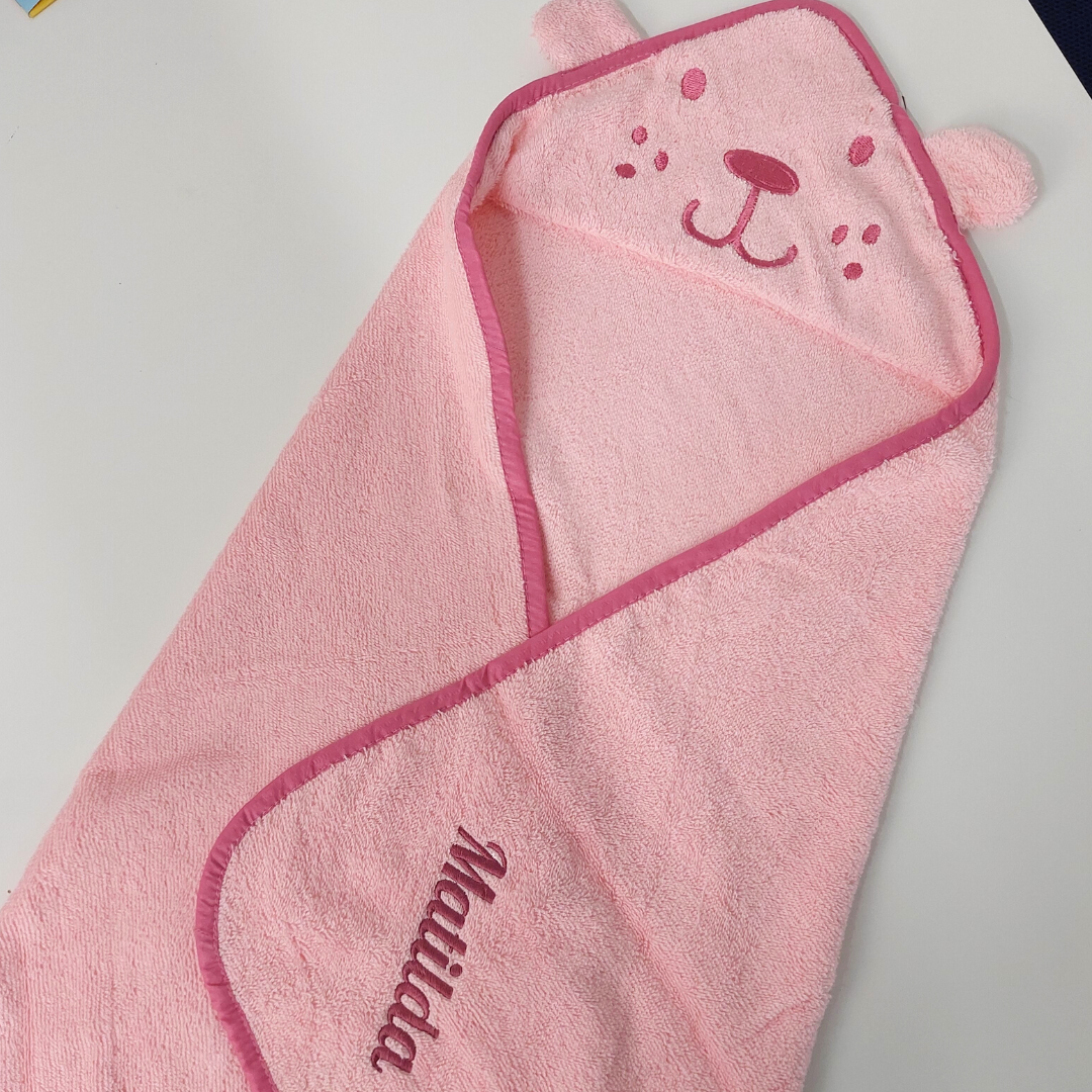 Hooded Pink Bath Towel