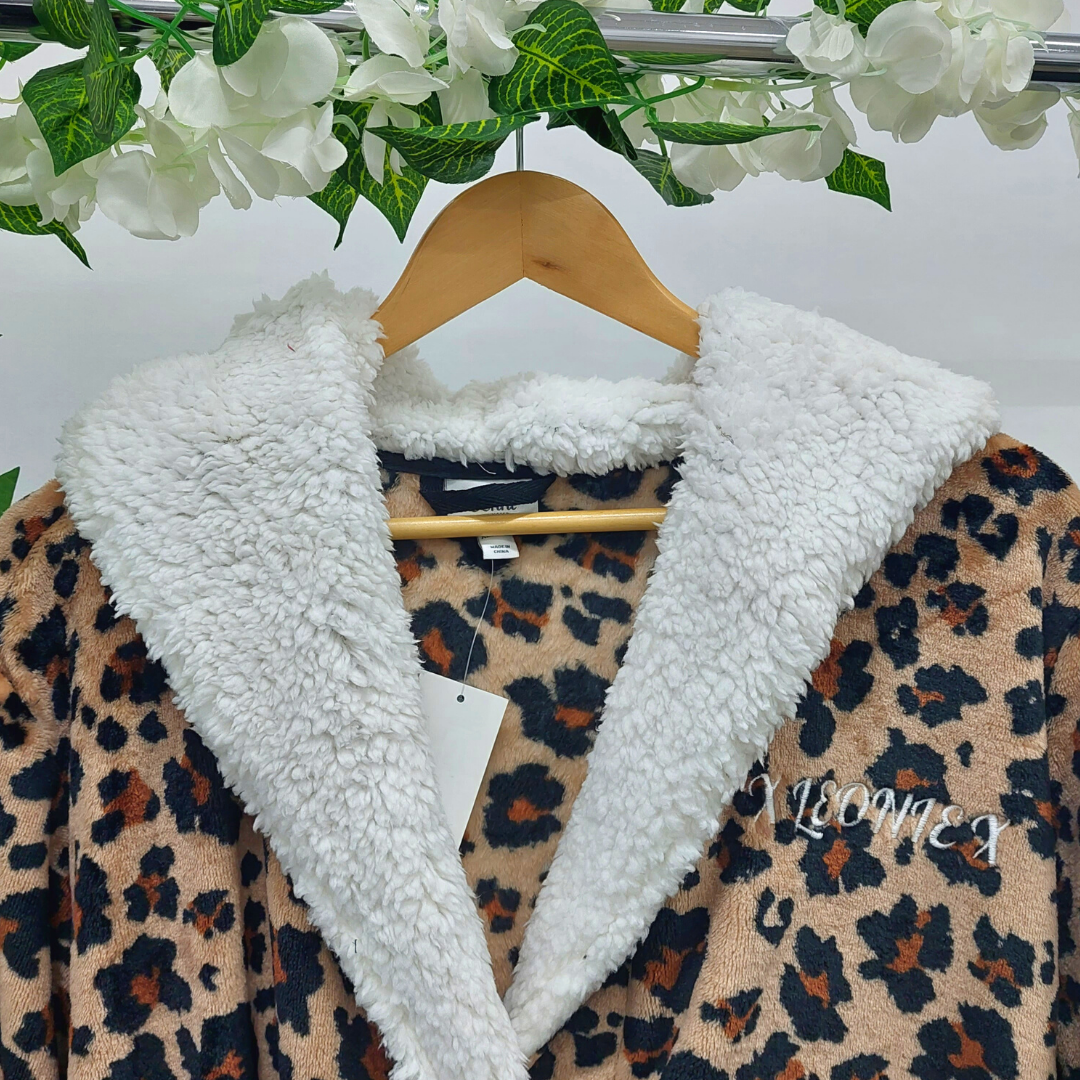 Short Leopard Print Robe