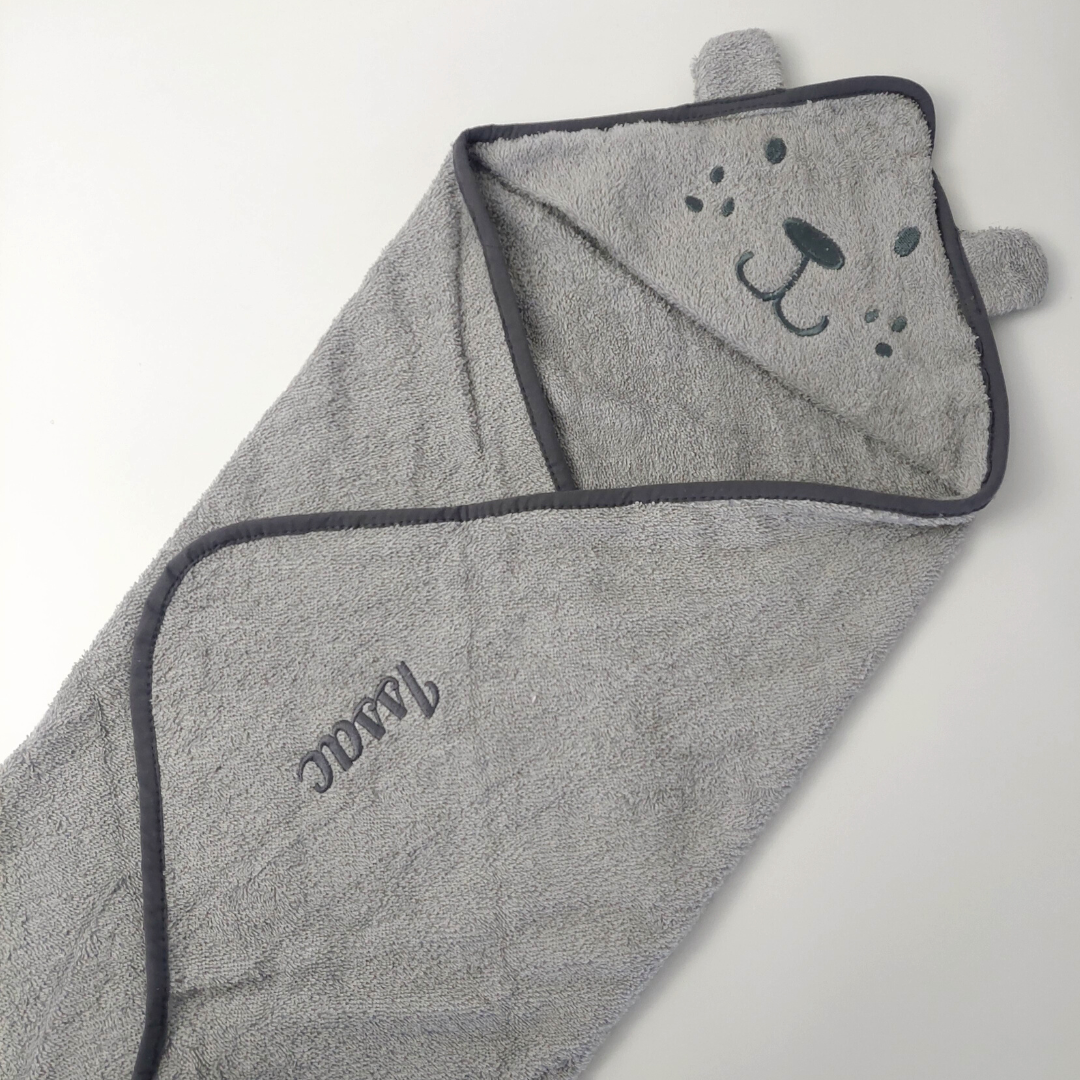 Hooded Grey Bath Towel