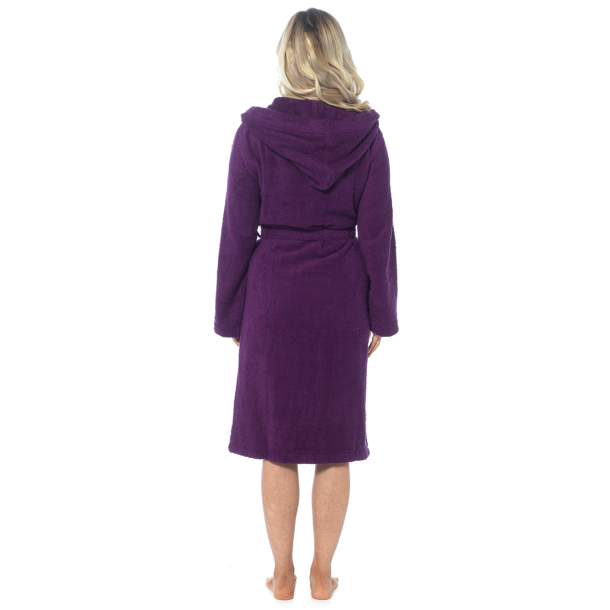 Purple Hooded Towelling Robe