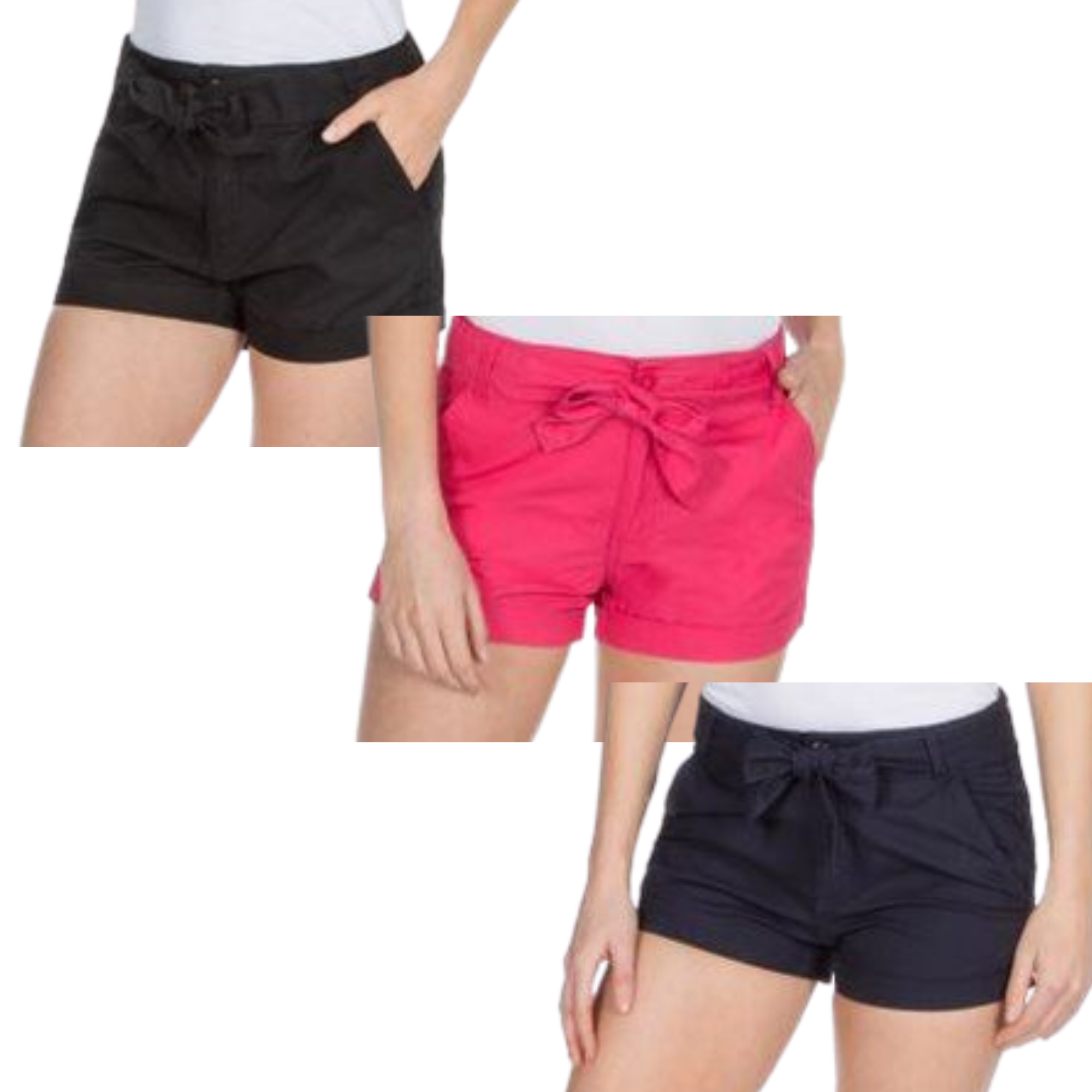 Ladies 3 Pack Poplin Shorts