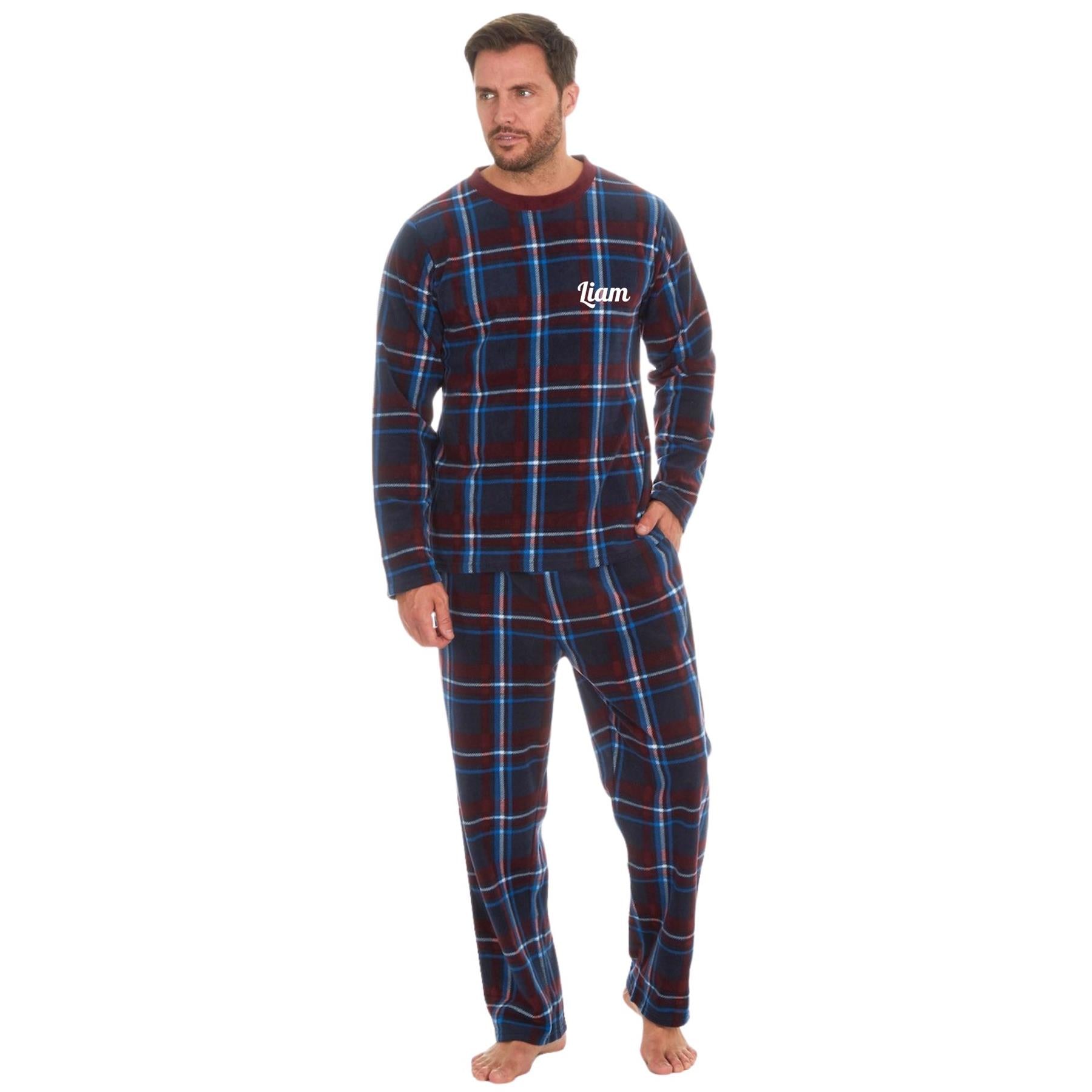 Black Check Fleece Pyjamas