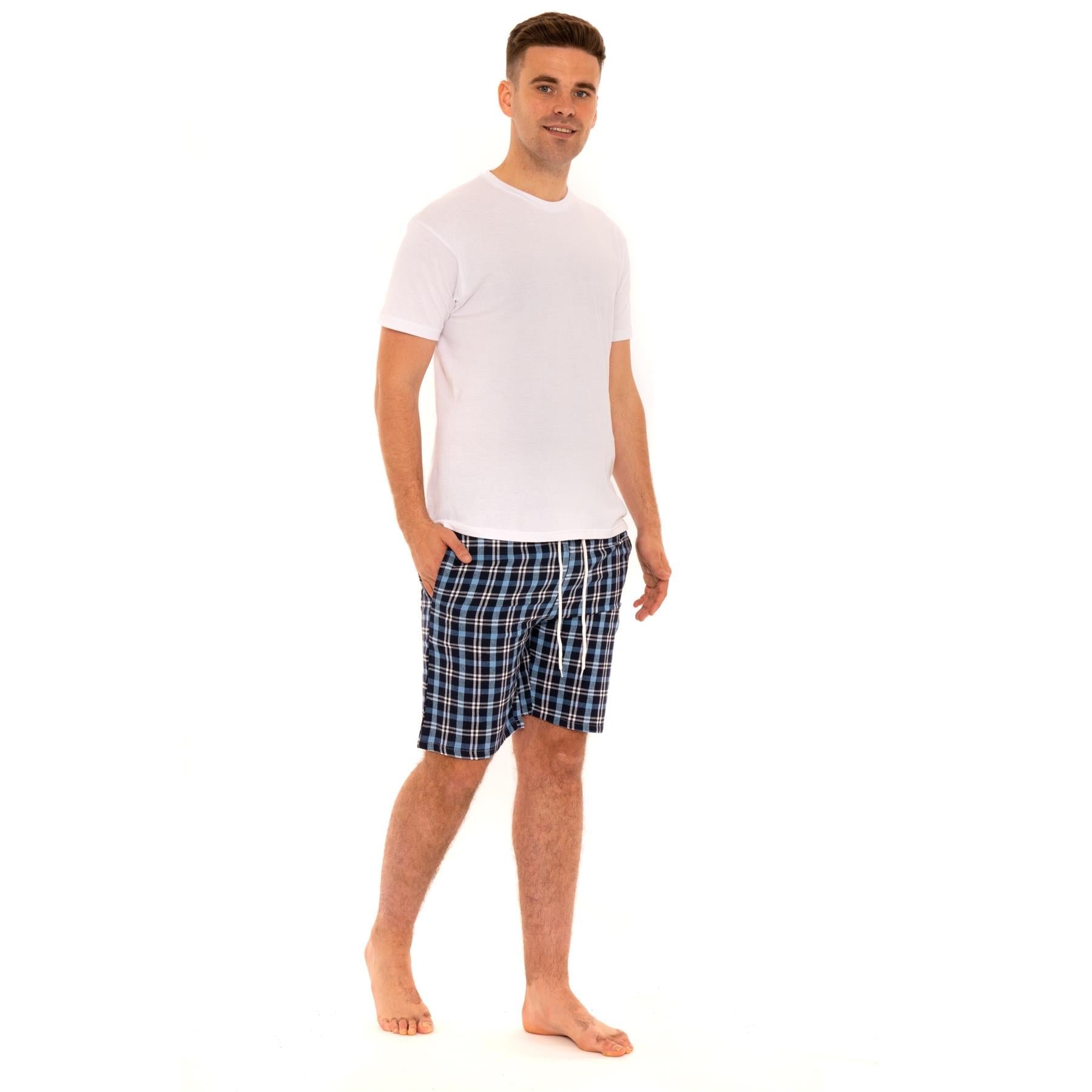 Brown Checked Woven Lounge Shorts