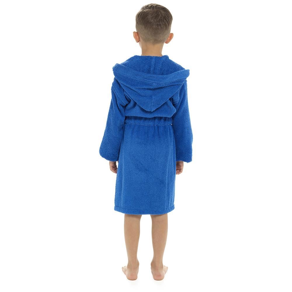 Black Cotton Terry Towelling Robe