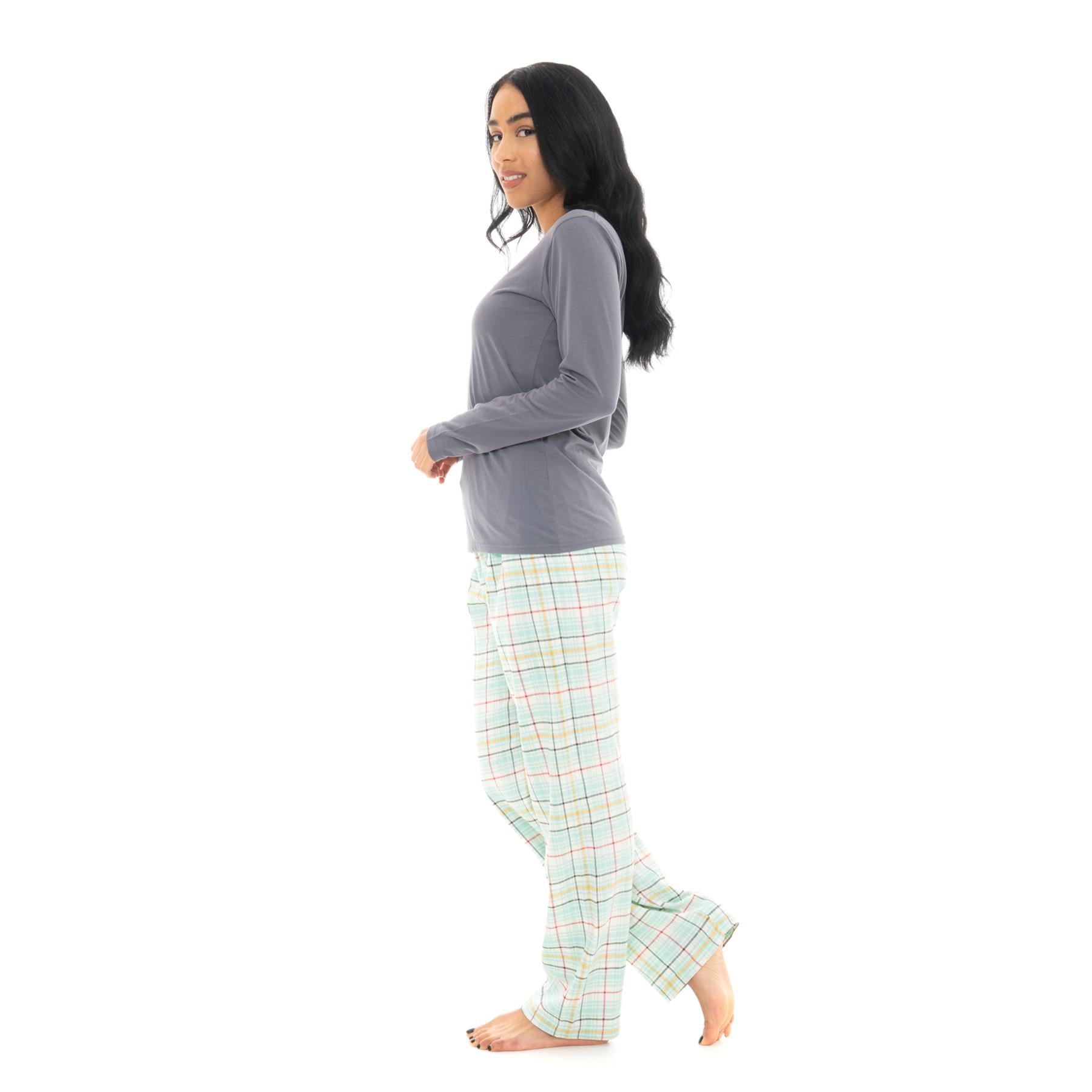 Bright Navy & Pink Flannel Check Pyjama Set