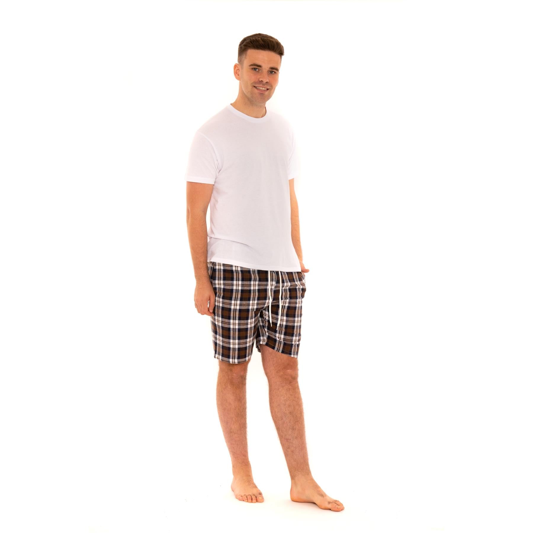 Black/Green Checked Woven Lounge Shorts