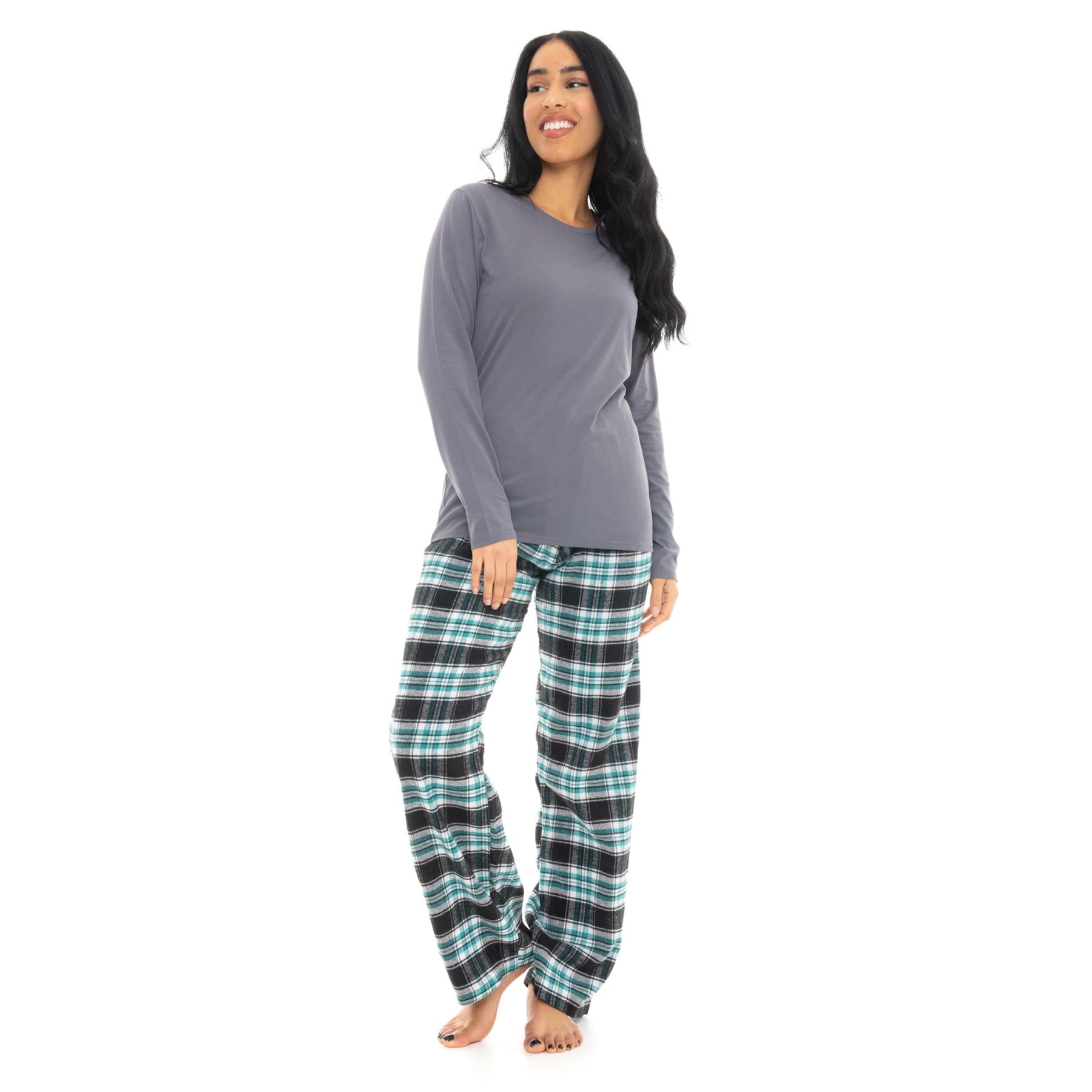 Grey & Denim Flannel Check Pyjama Set