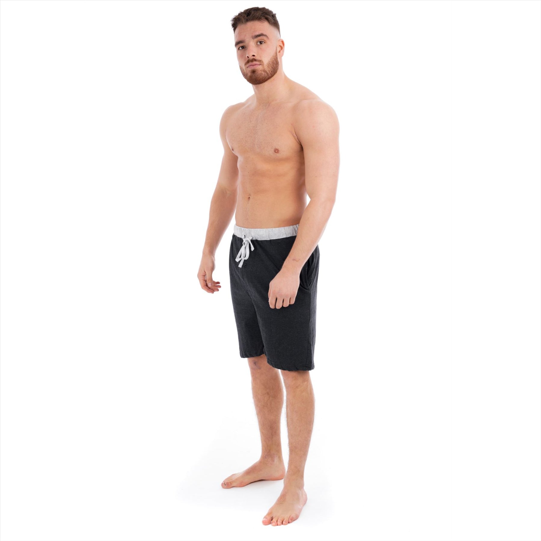 Royal/Grey Cotton Lounge Shorts