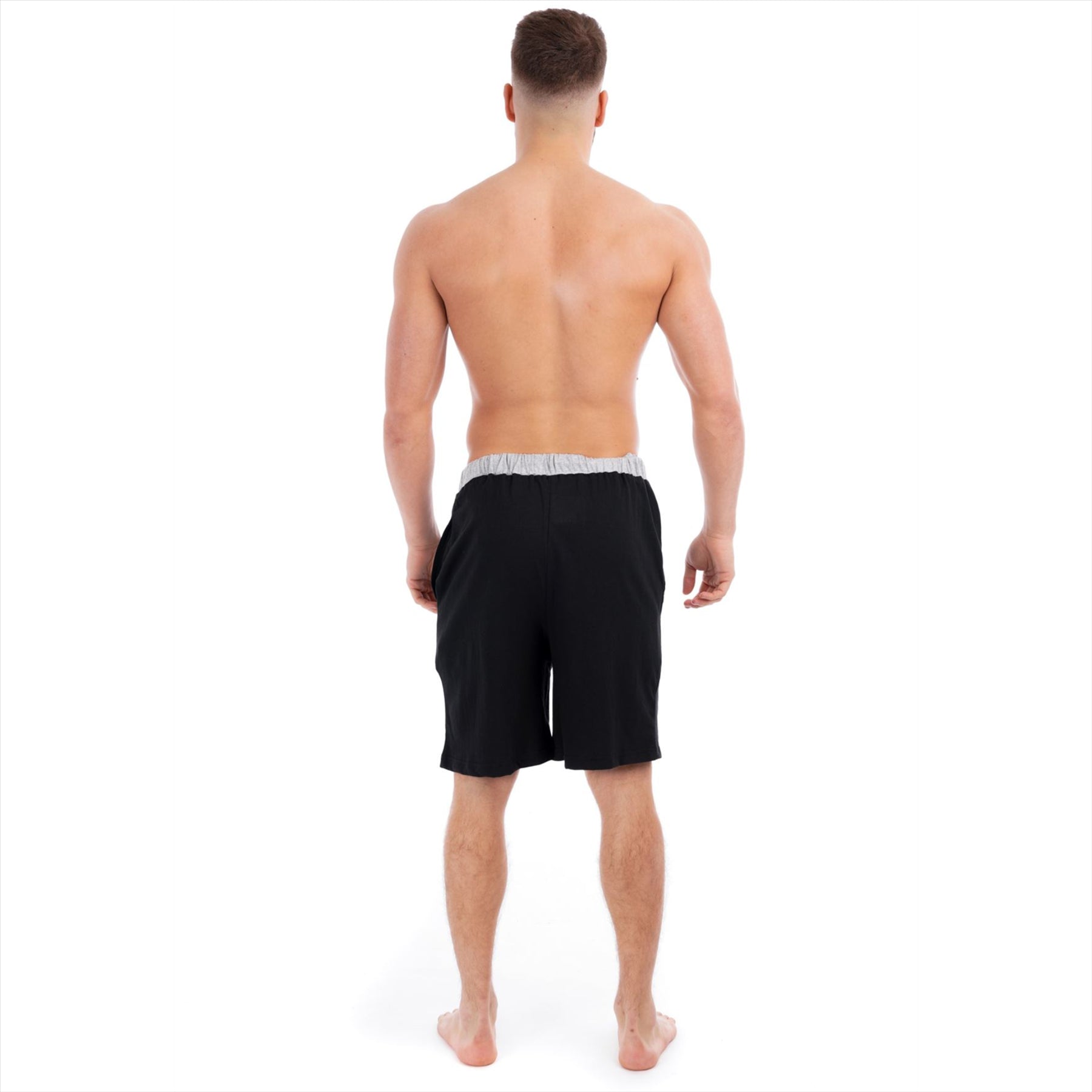 Black/Grey Cotton Lounge Shorts