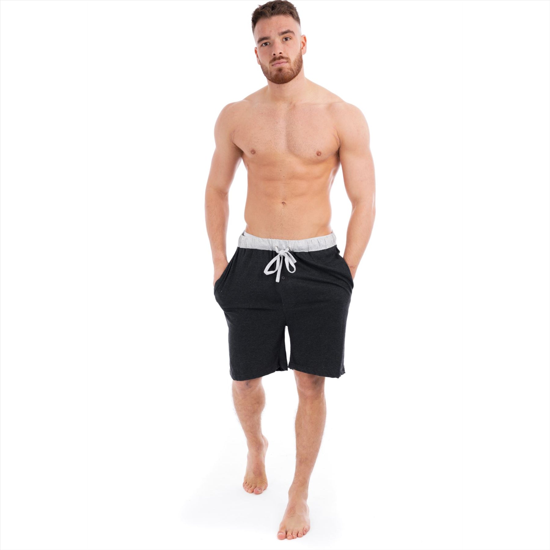 Royal/Grey Cotton Lounge Shorts