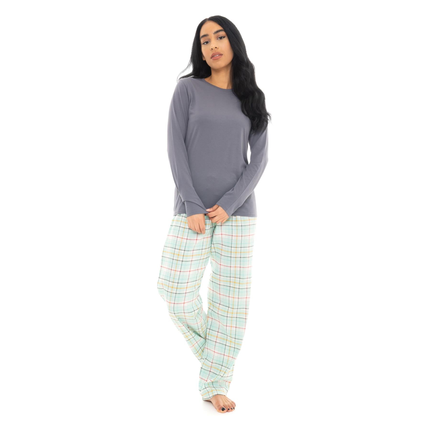 Bright Navy & Pink Flannel Check Pyjama Set