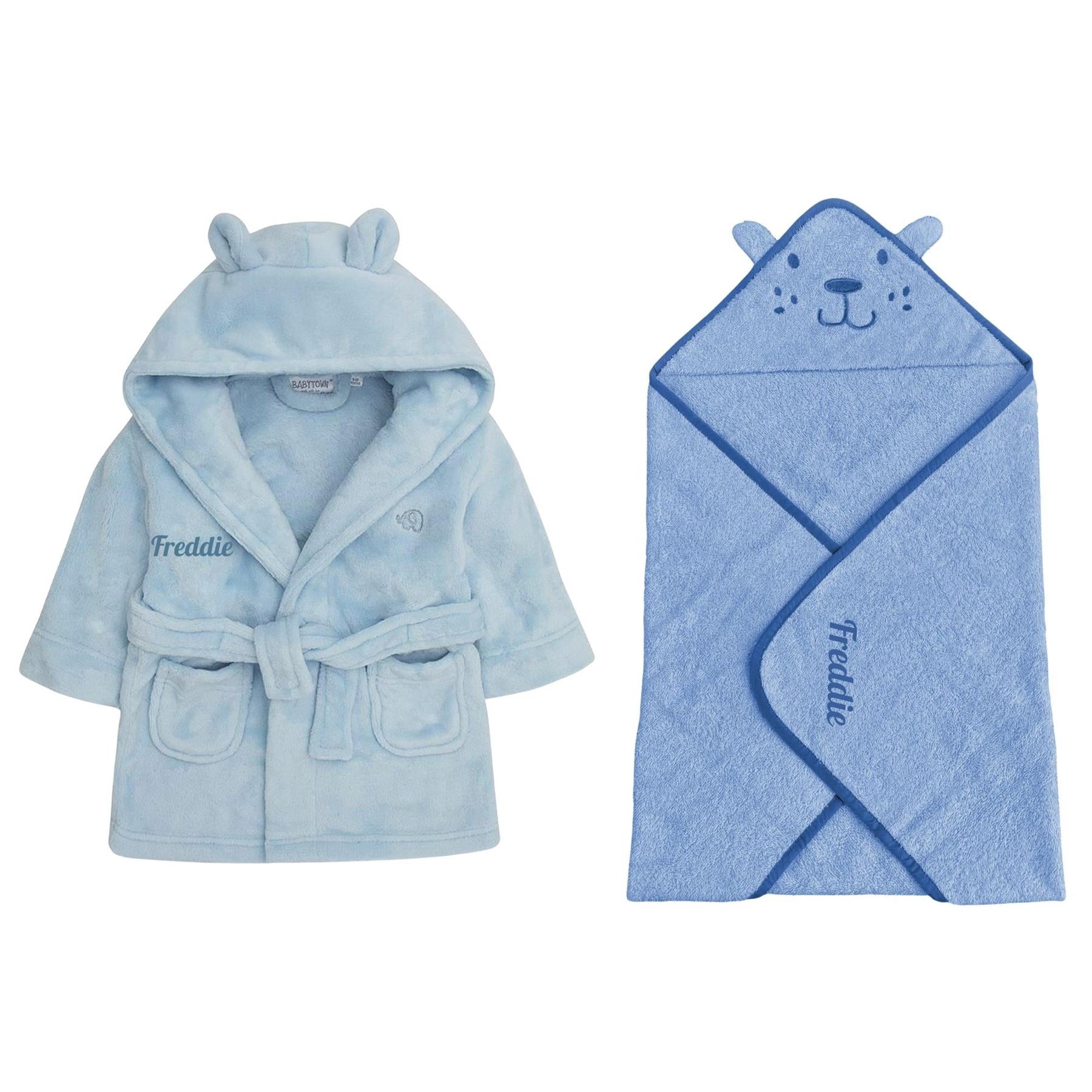 Baby Grey Robe & Towel Set