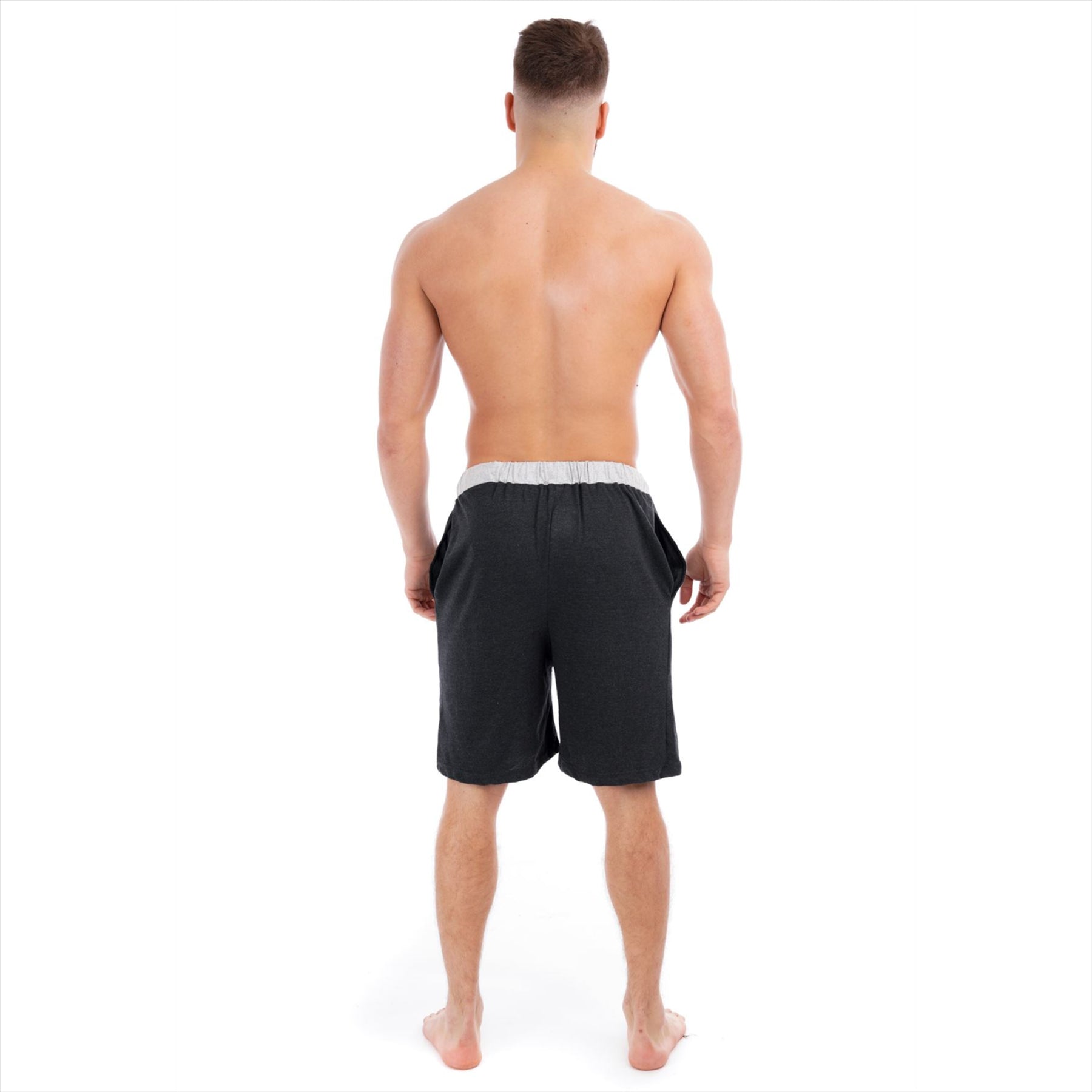 Black/Grey Cotton Lounge Shorts