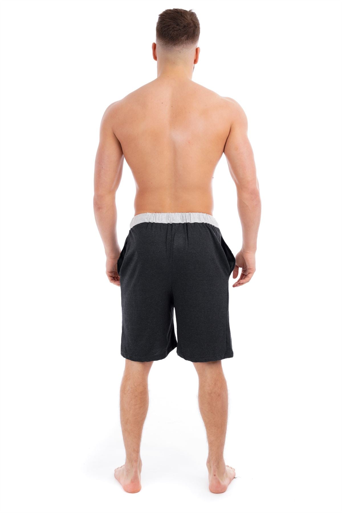 Black/Grey Cotton Lounge Shorts