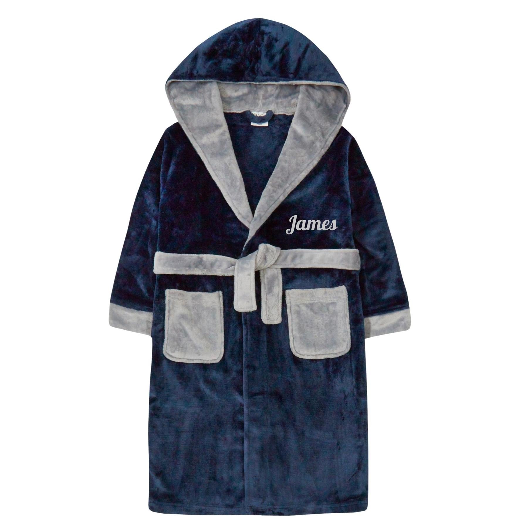 Navy Boys Soft Plush Robe