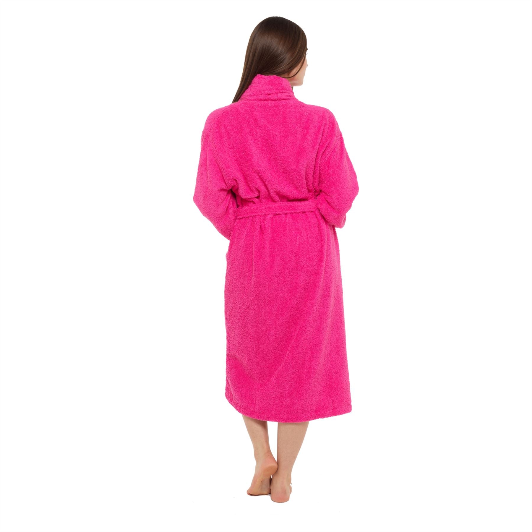 Pink Shawl Collar Towelling Robe