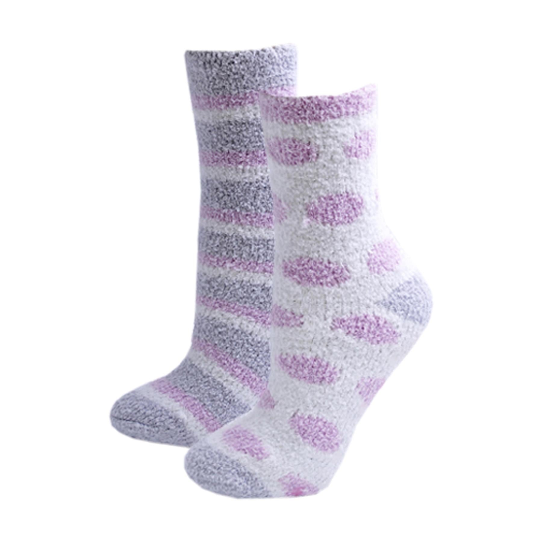 Stripy/Hearts Slipper Socks